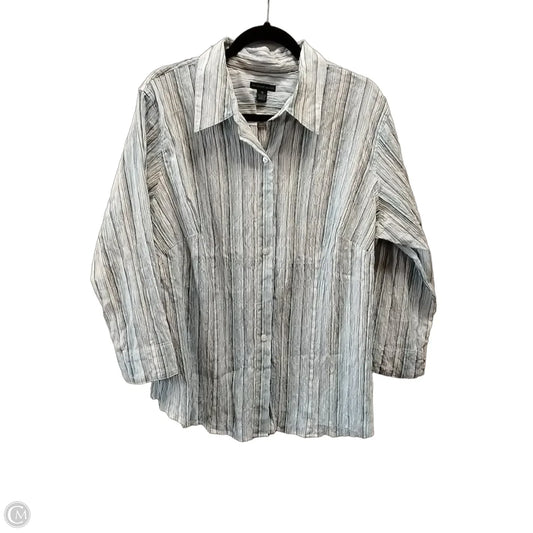 Blouse Long Sleeve By West Bound In Striped Pattern, Size: 1x