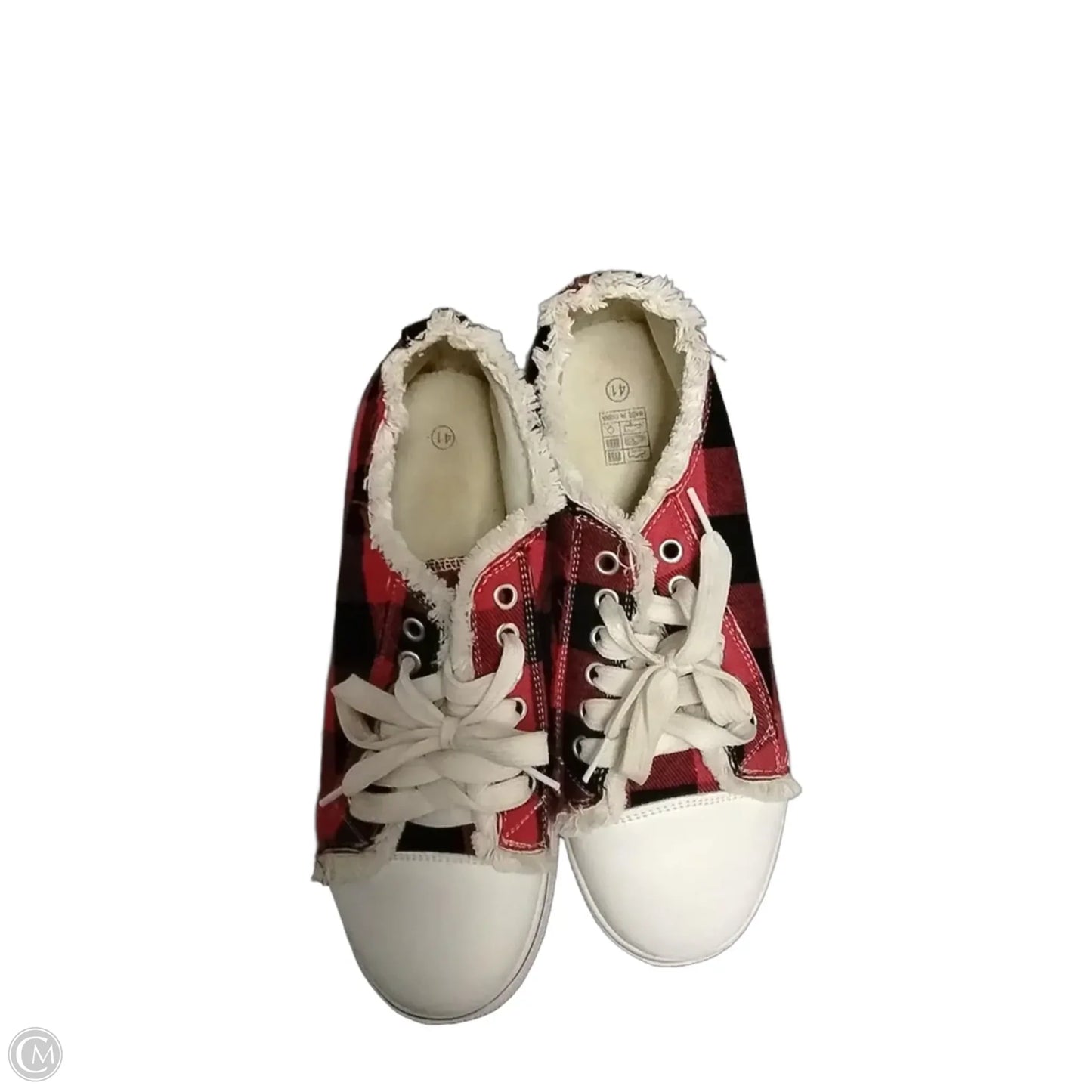 Shoes Sneakers By Cme In Plaid Pattern, Size: 10.5