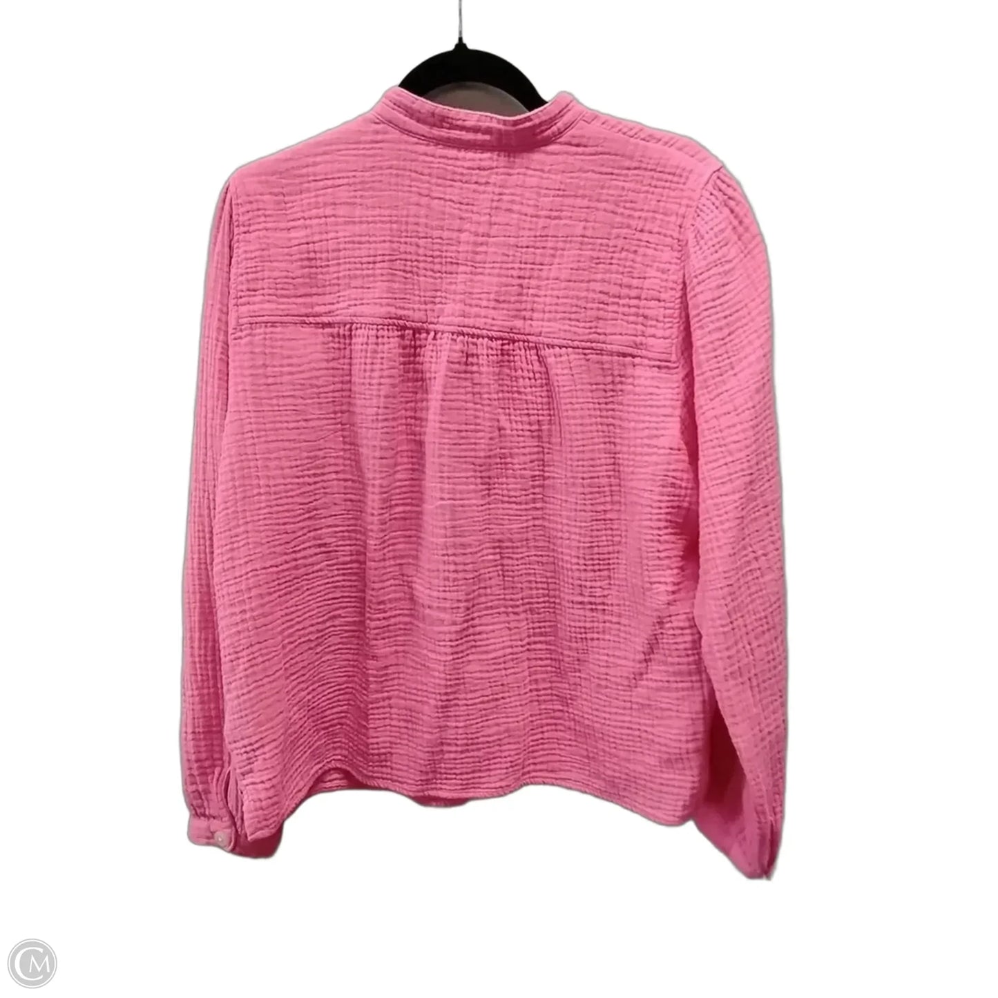 Blouse Long Sleeve By J. Crew In Pink, Size: Xl