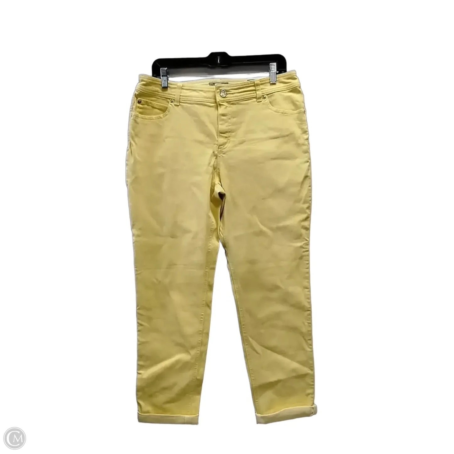 Jeans Straight By Chicos In Yellow, Size: 12