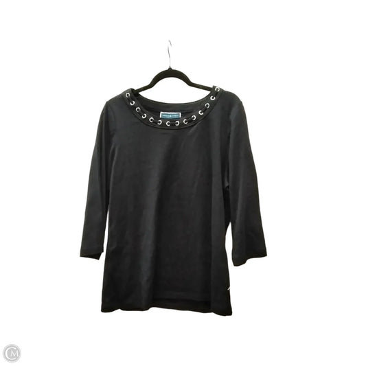 Top Long Sleeve By Karen Scott In Black, Size: Xl