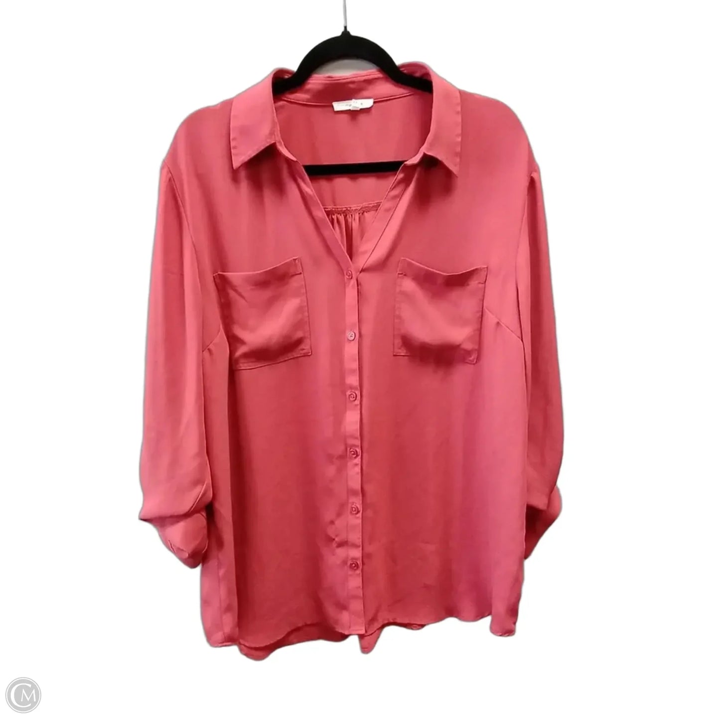 Blouse Long Sleeve By Maurices In Orange, Size: Xxl