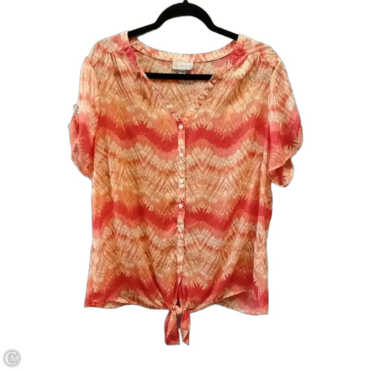 Blouse 3/4 Sleeve By Lc Lauren Conrad In Orange, Size: 1x