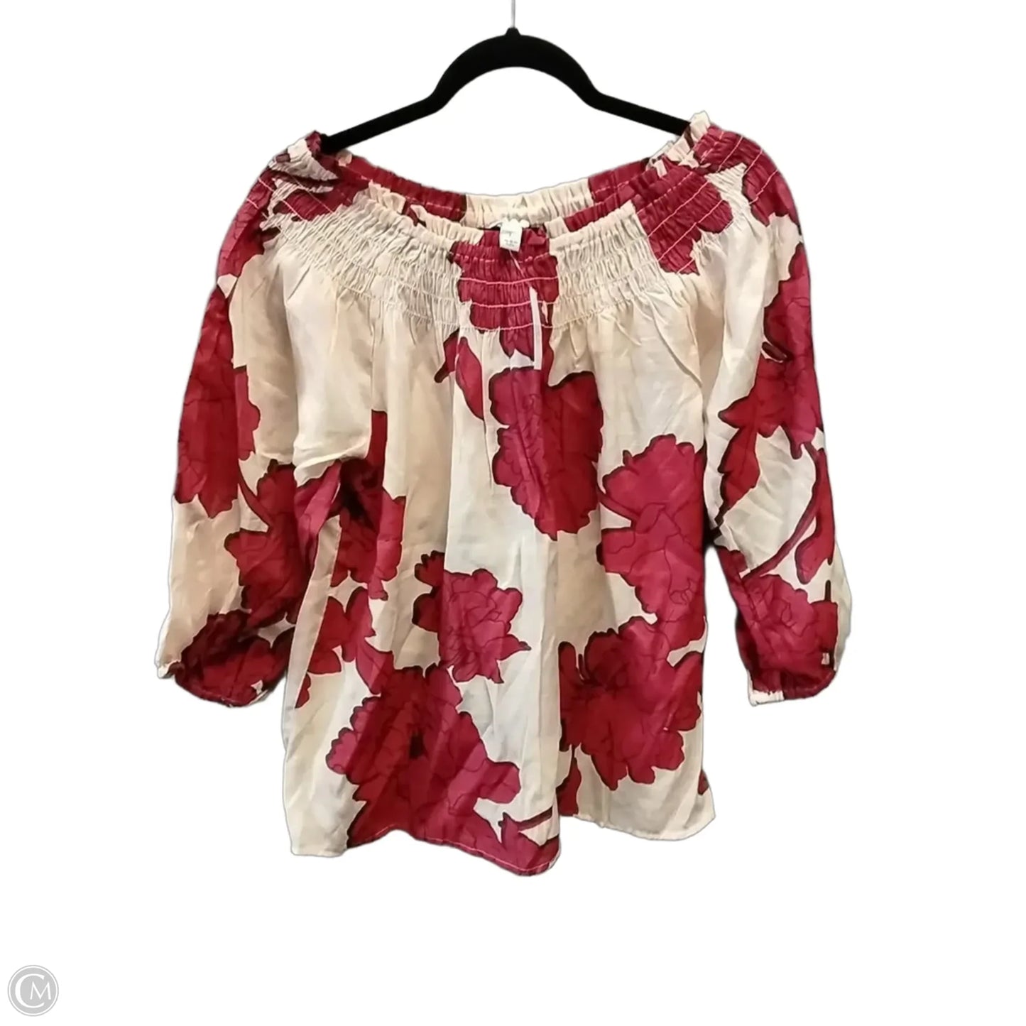 Blouse Long Sleeve By Cato In Pink & Red, Size: L
