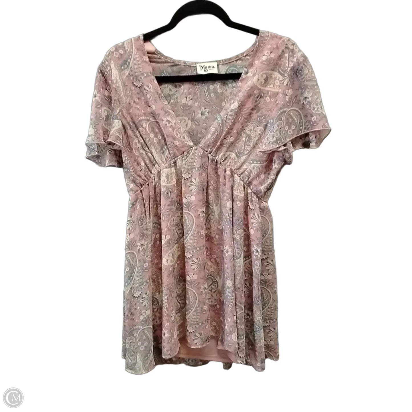 Top Short Sleeve By Mumu In Paisley Print, Size: S