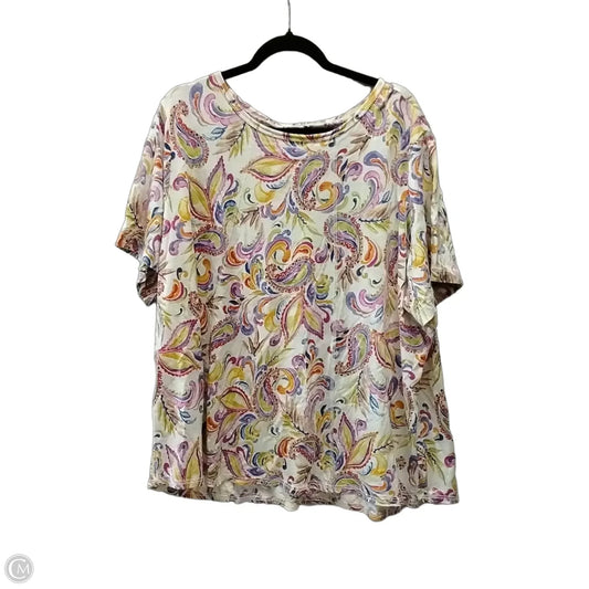 Top Short Sleeve By West Bound In Paisley Print, Size: 3x
