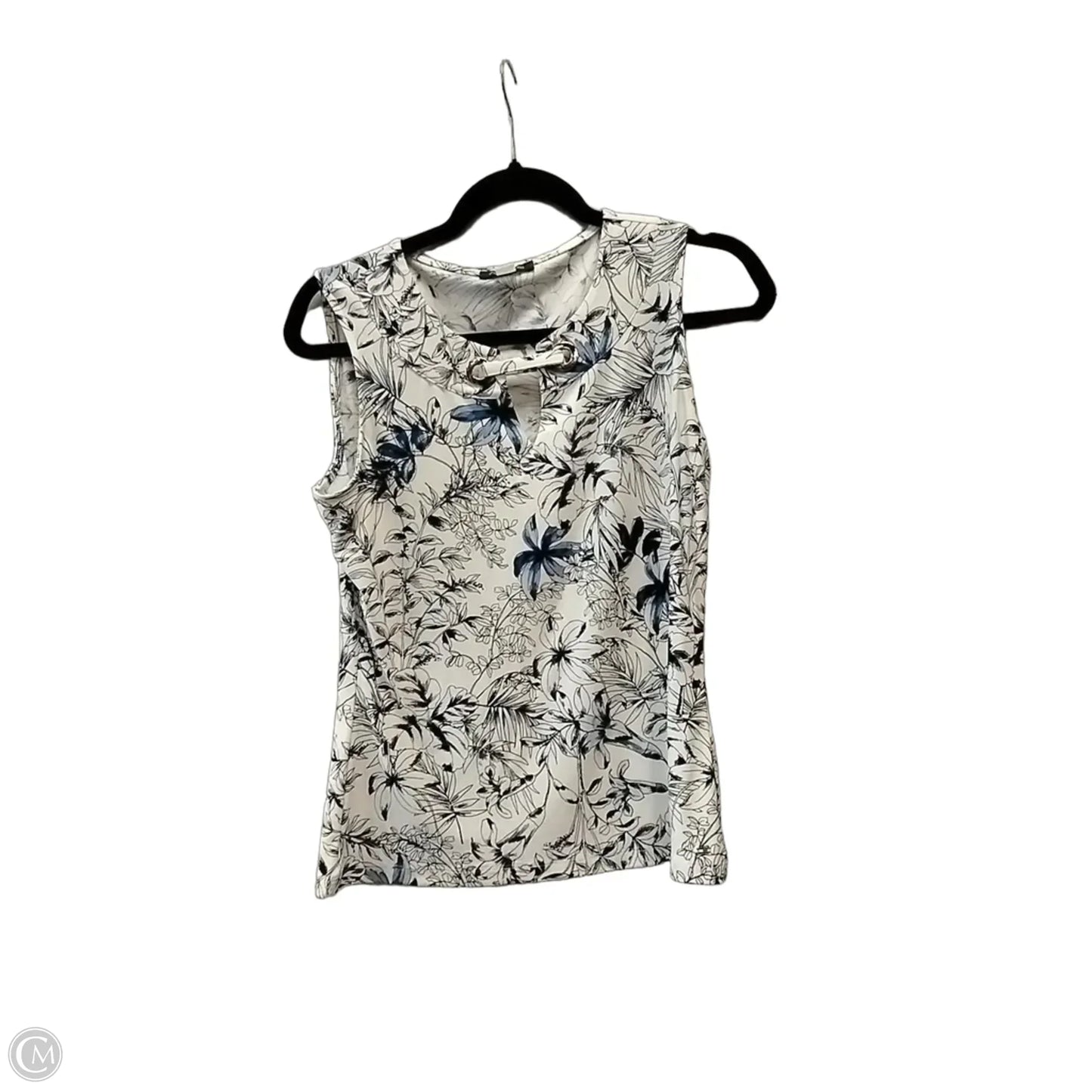 Blouse Short Sleeve By Tommy Hilfiger In Blue & White, Size: S
