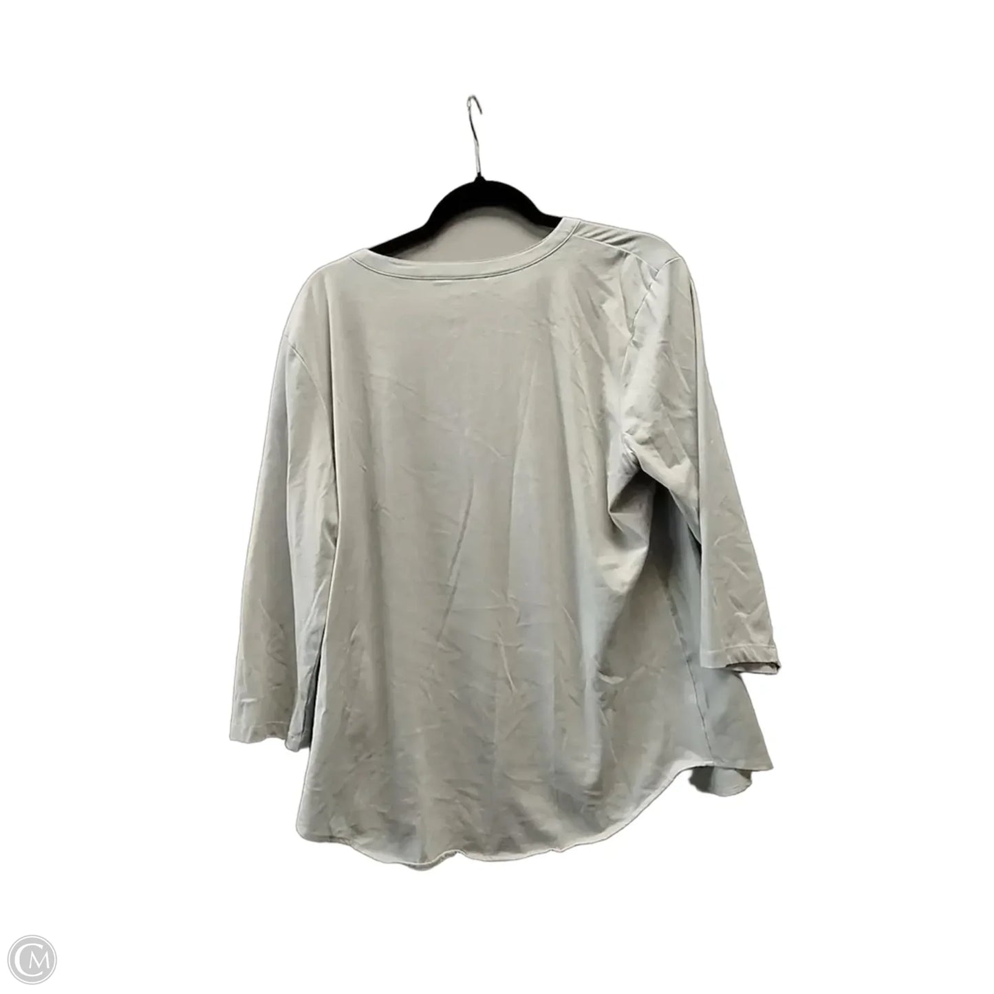 Blouse Long Sleeve By Van Heusen In Grey, Size: Xl