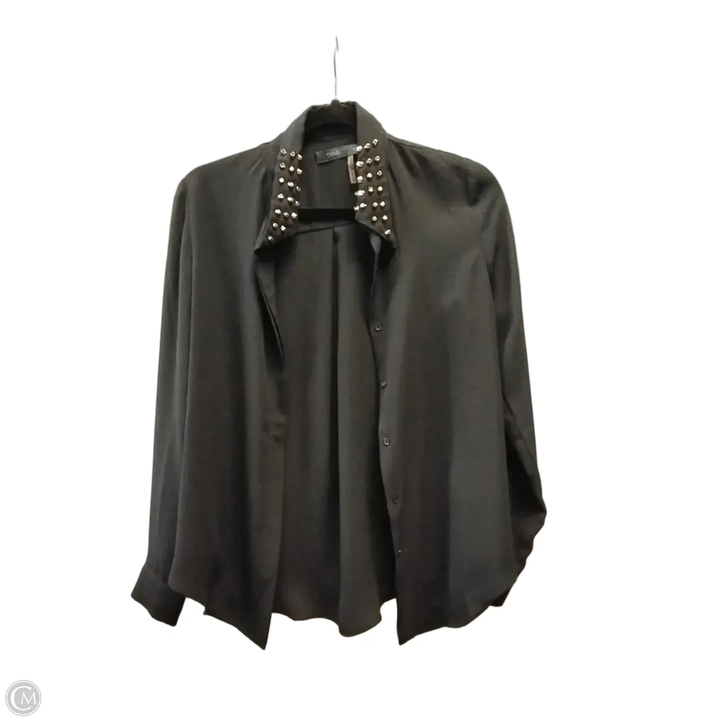 Blouse Long Sleeve By Thml In Black & Gold, Size: Xs