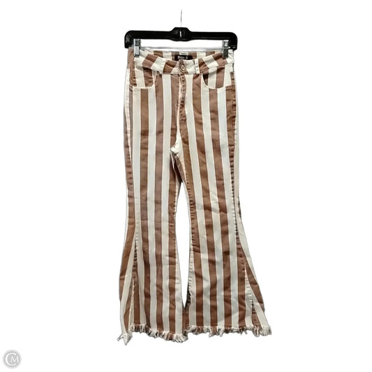 Jeans Flared By Blue B In Striped Pattern, Size: 6