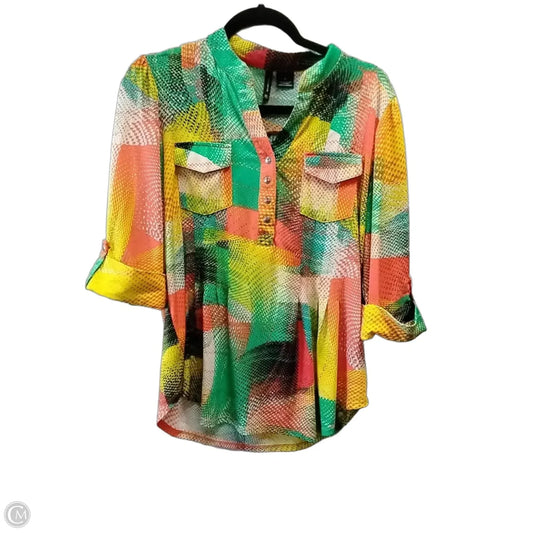 Blouse 3/4 Sleeve By New Directions In Multi-colored, Size: M