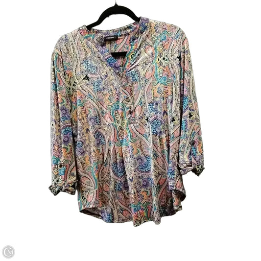 Blouse Long Sleeve By Cocomo In Multi-colored, Size: L