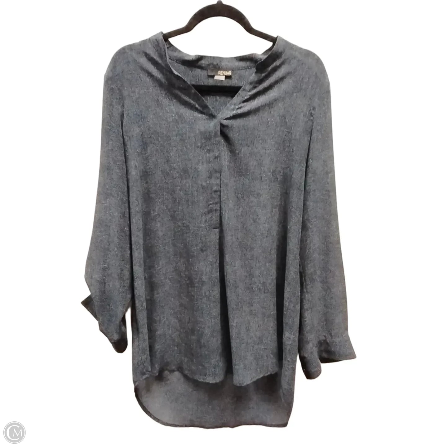 Blouse Long Sleeve By Cme In Navy, Size: L