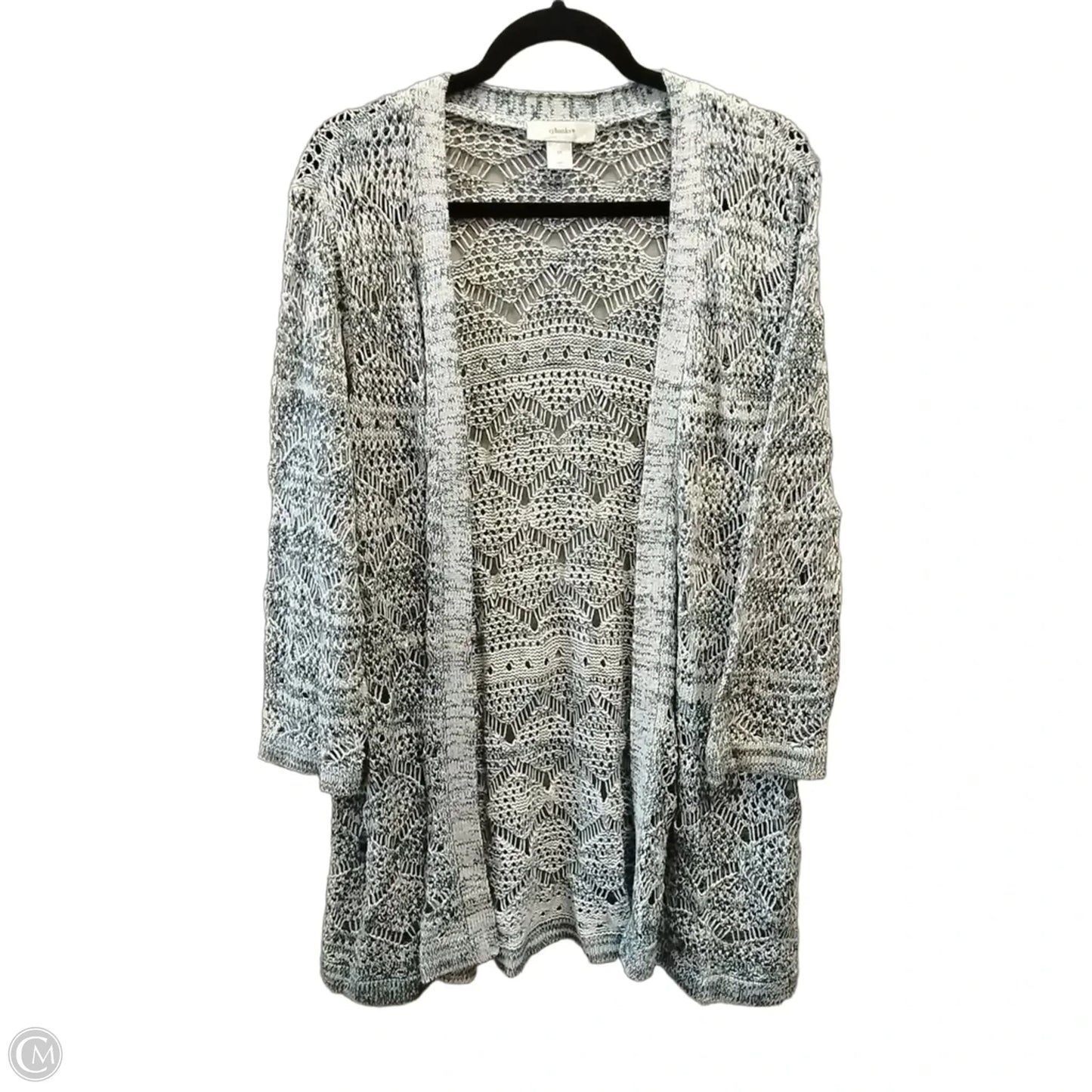 Sweater Cardigan By Cj Banks In Blue & White, Size: 2x