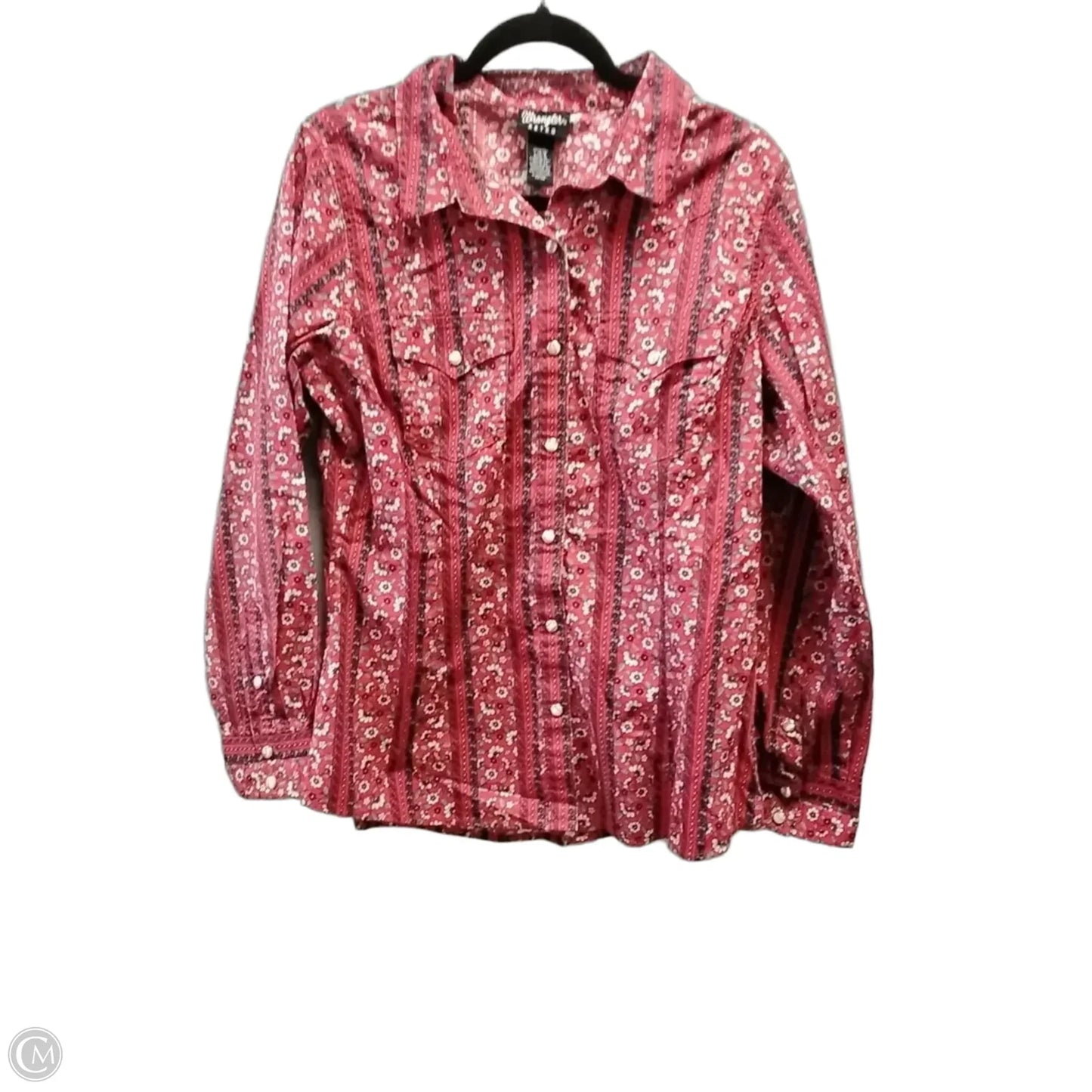 Top Long Sleeve By Wrangler In Floral Print, Size: L