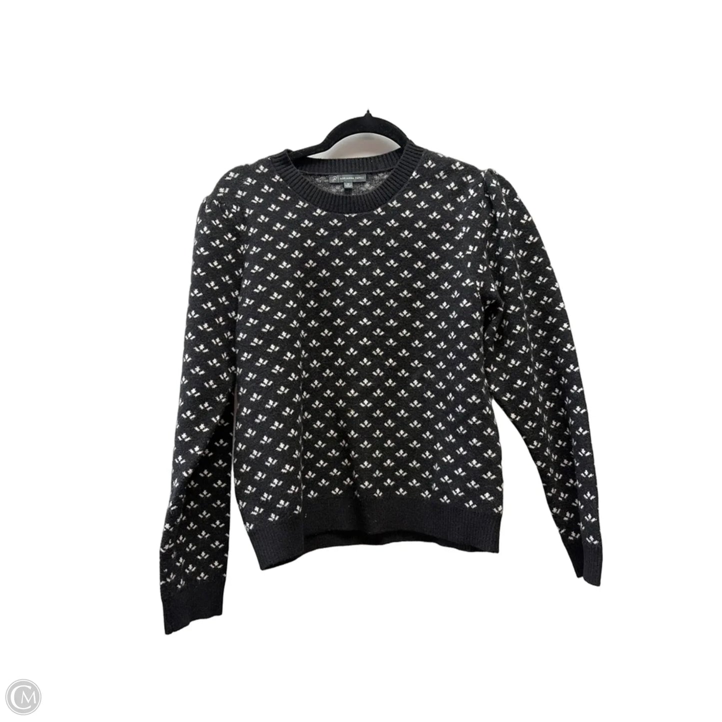 Sweater By Adrianna Papell In Black & White, Size: M