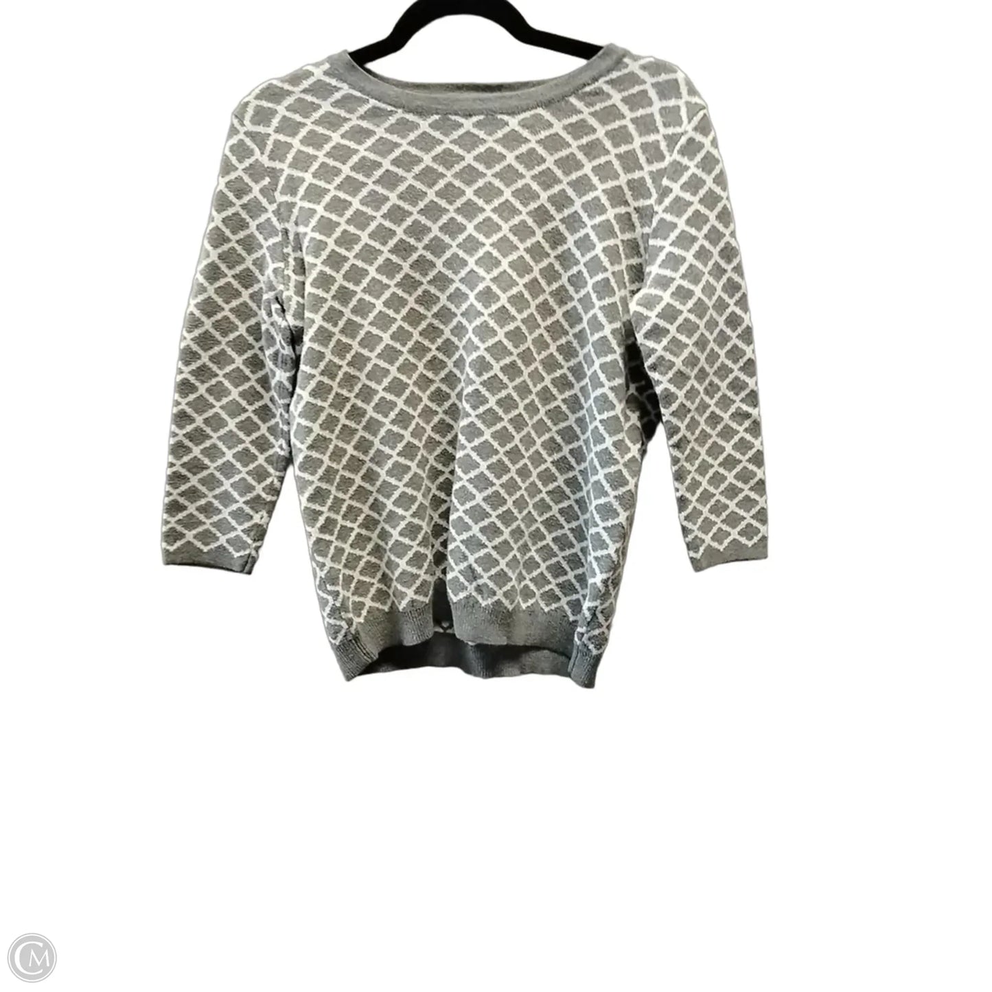 Sweater By Liz Claiborne In Grey & White, Size: M