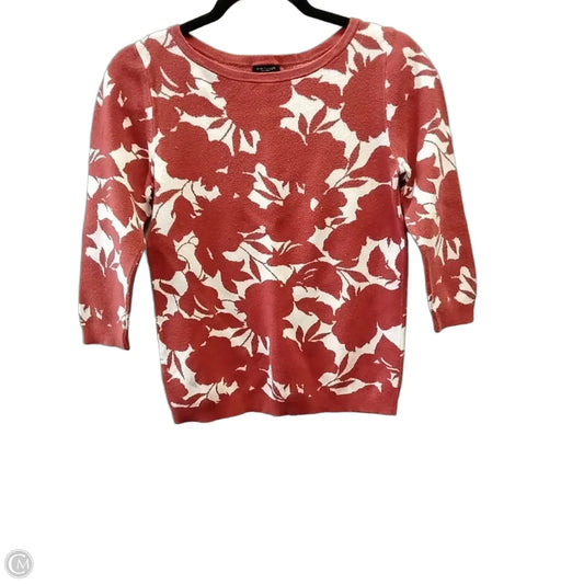 Sweater By Ann Taylor In Orange & White, Size: S