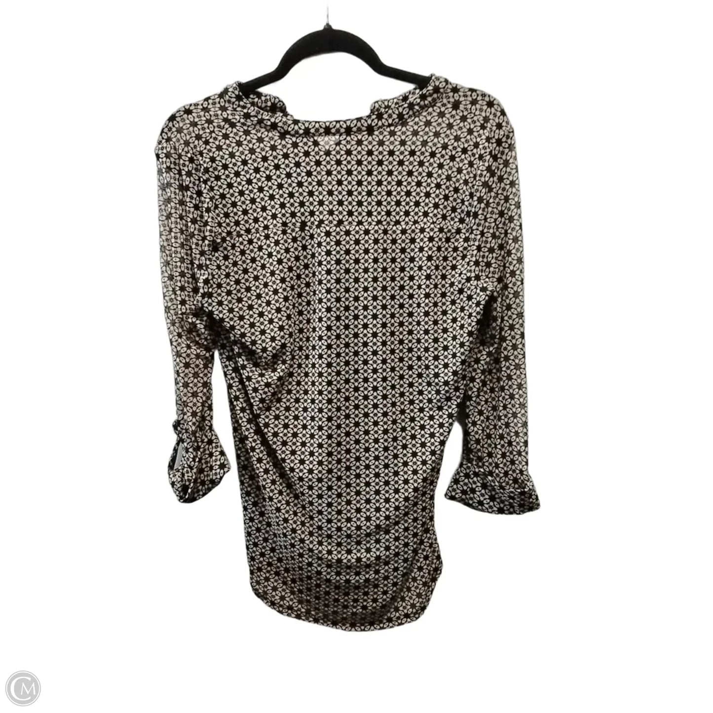 Blouse Long Sleeve By Ava & Grace In Black & Brown, Size: M