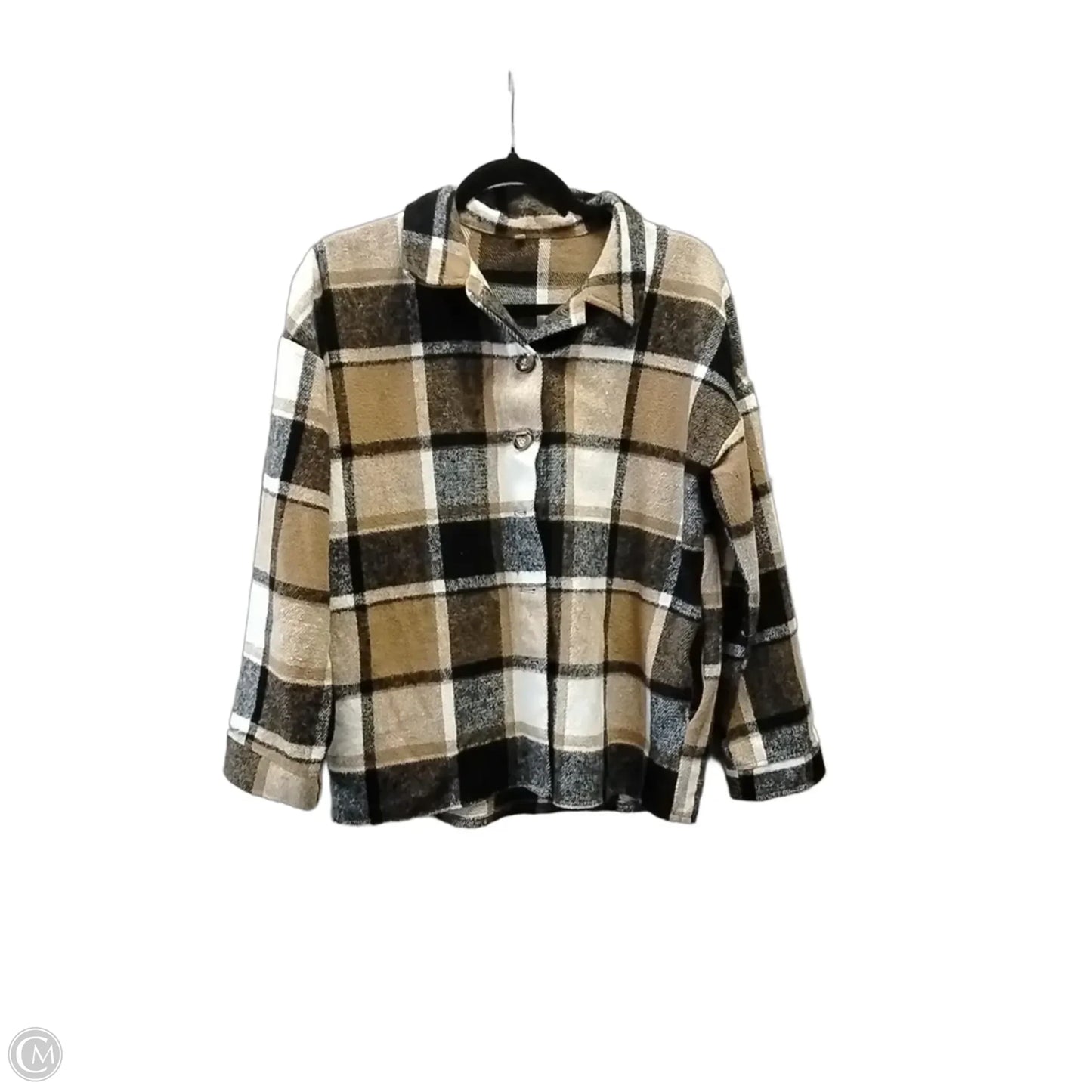Jacket Shirt By Clothes Mentor In Plaid Pattern, Size: S