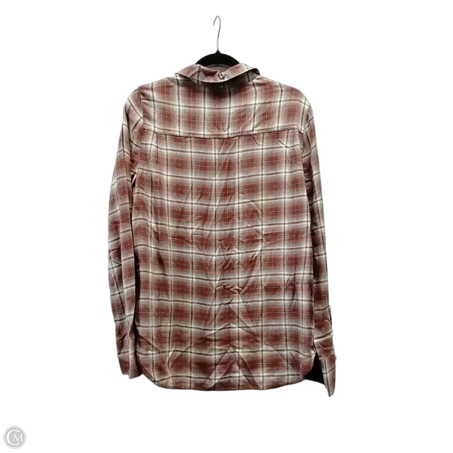 Top Long Sleeve By Beachlunchlounge In Checkered Pattern, Size: M
