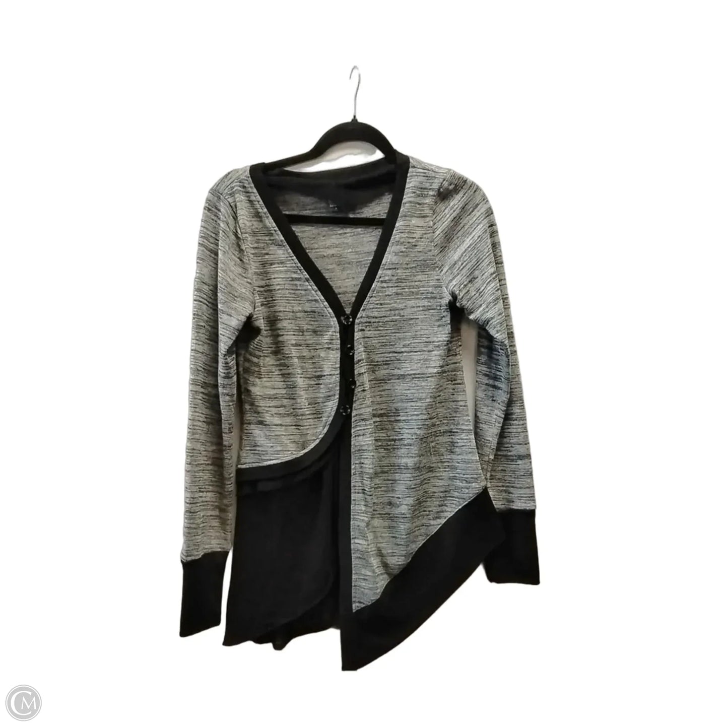 Sweater By Rain In Black & Grey, Size: M