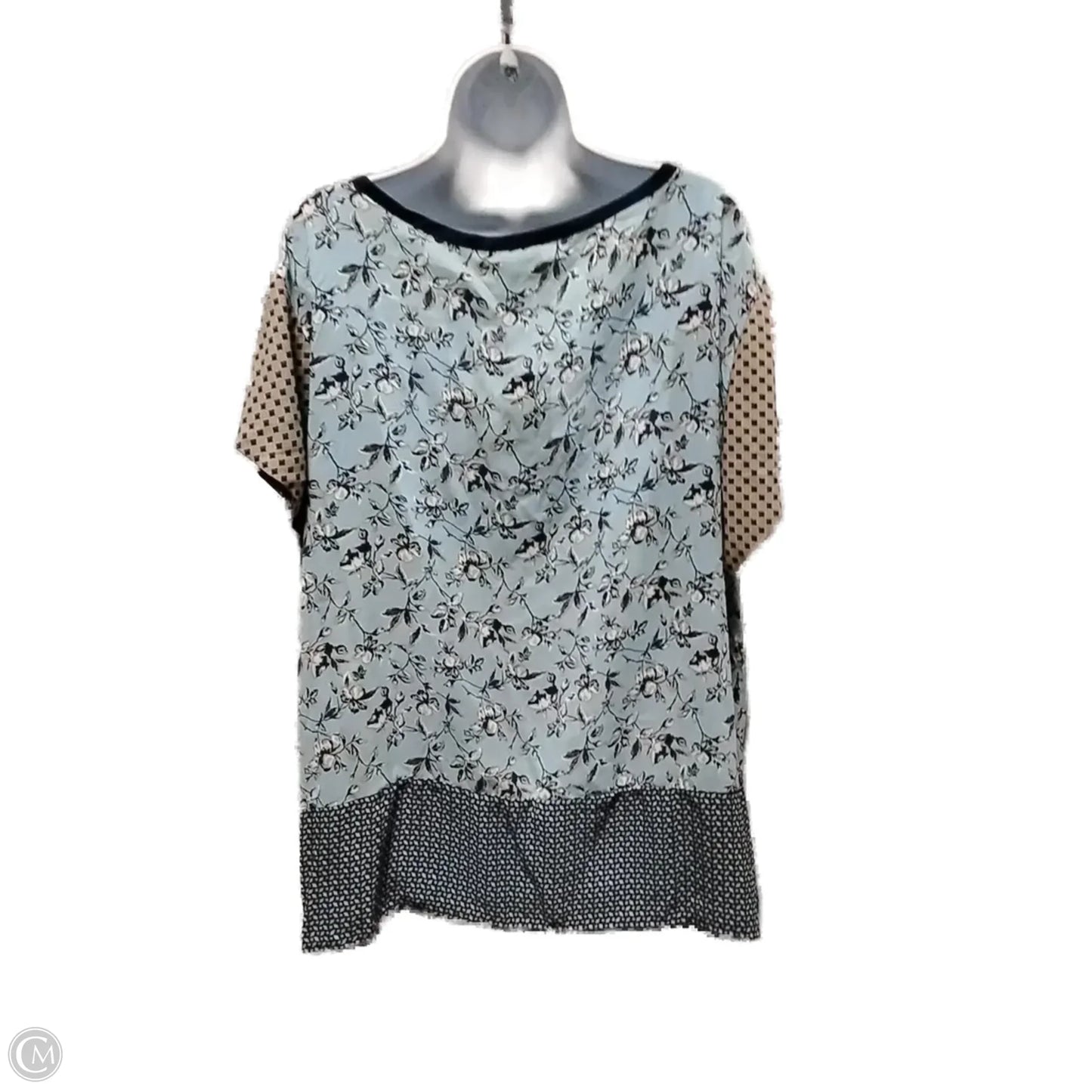 Top Short Sleeve By Cynthia Rowley In Blue & White, Size: 3x