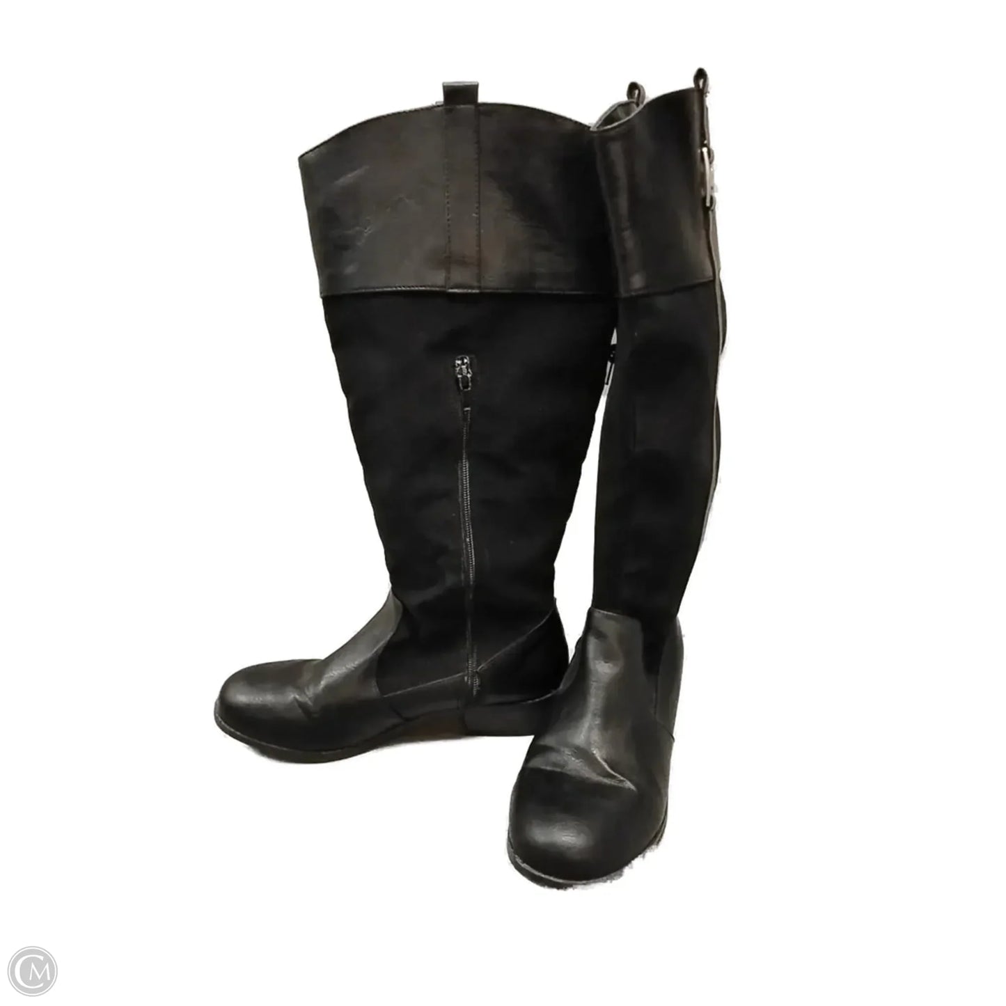 Boots Knee Flats By Clothes Mentor In Black, Size: 9