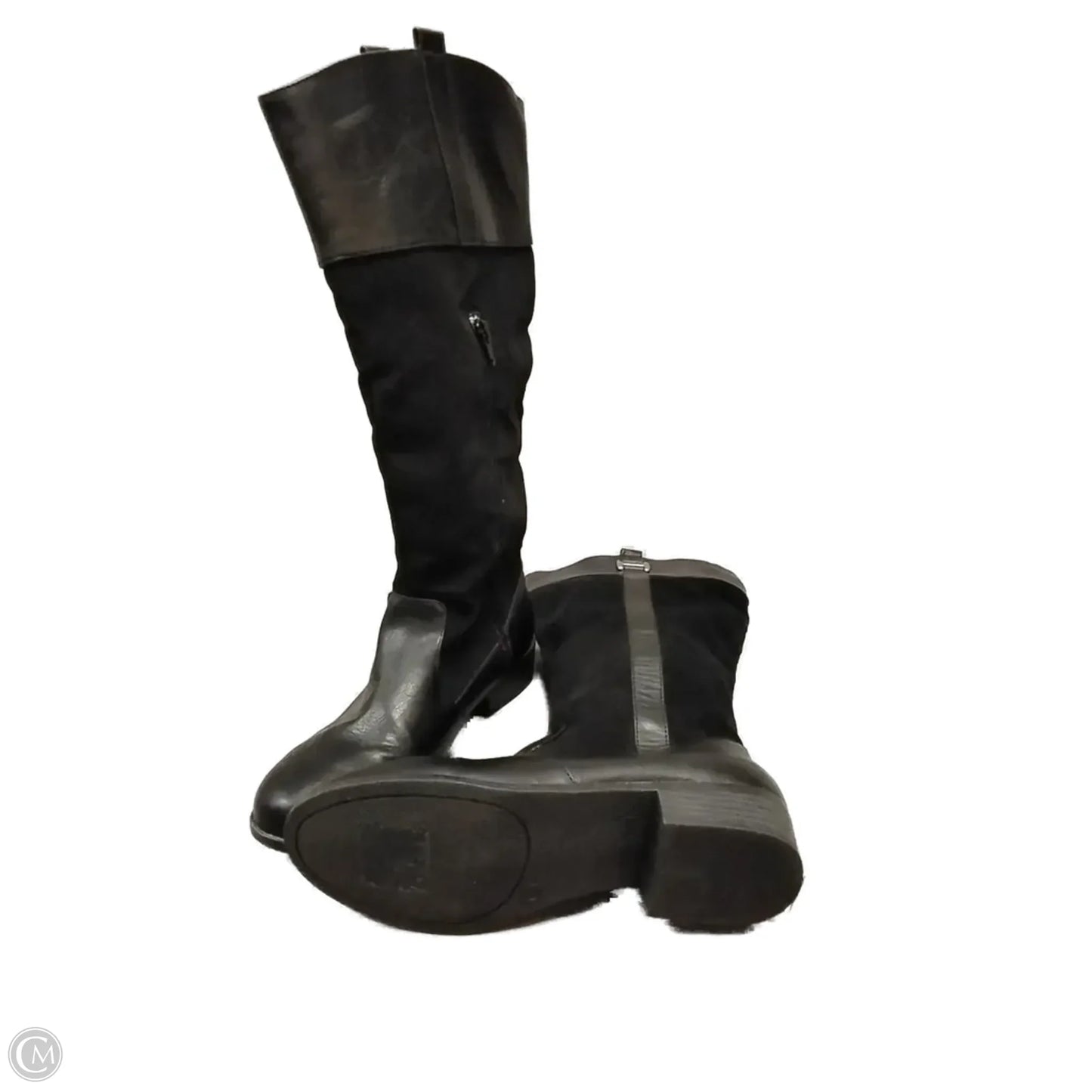 Boots Knee Flats By Clothes Mentor In Black, Size: 9