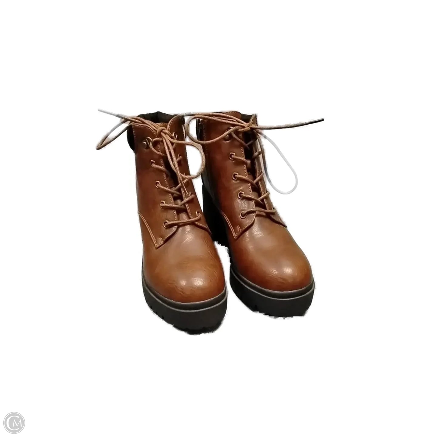 Boots Ankle Heels By Cushionaire In Brown, Size: 8.5