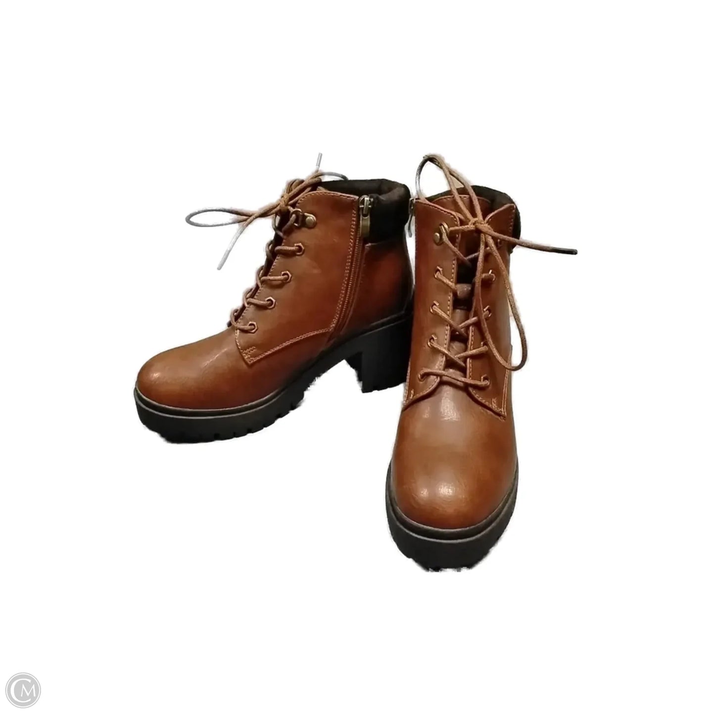 Boots Ankle Heels By Cushionaire In Brown, Size: 8.5