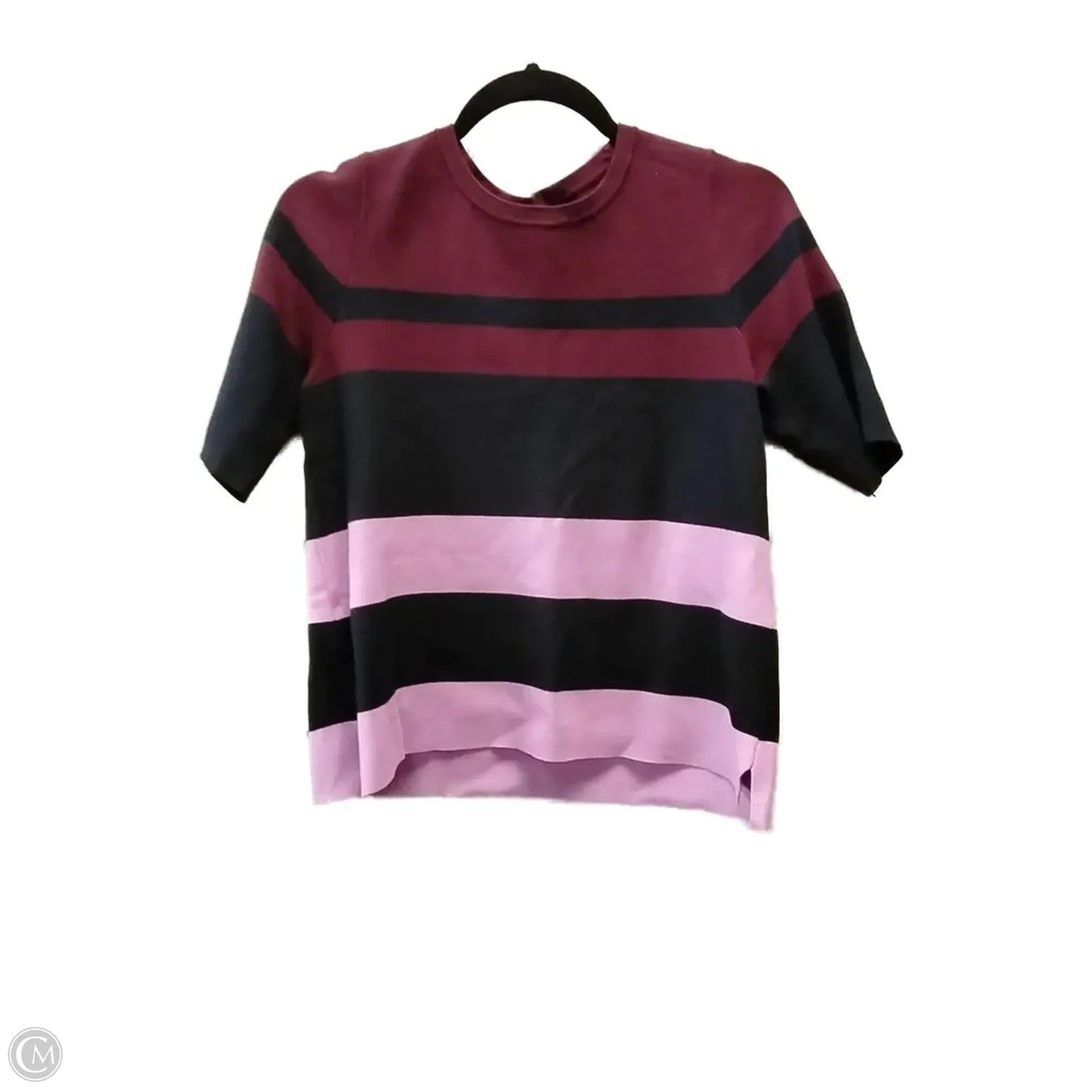 Sweater Short Sleeve By Ann Taylor In Striped Pattern, Size: S