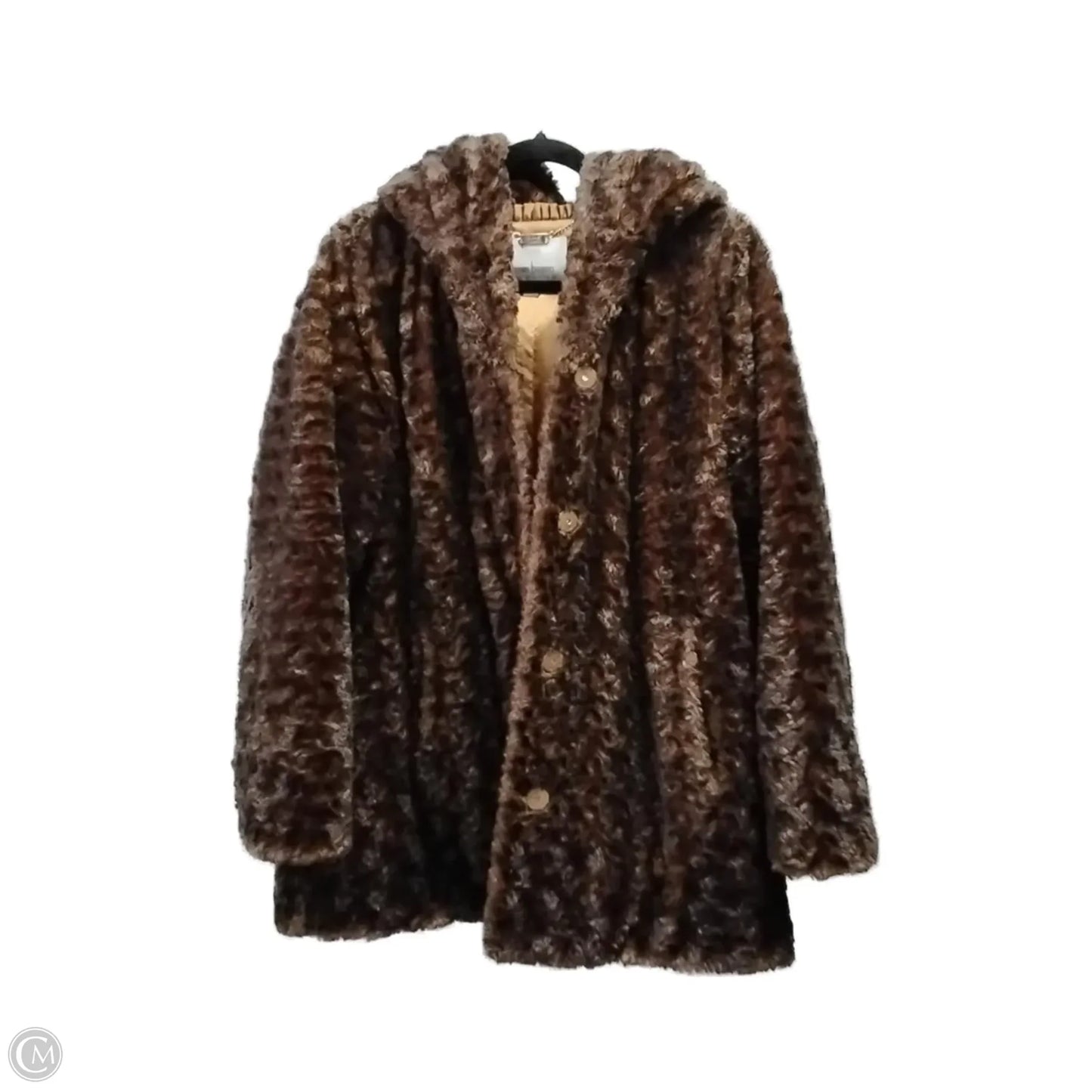 Coat Faux Fur & Sherpa By Clothes Mentor In Brown, Size: L