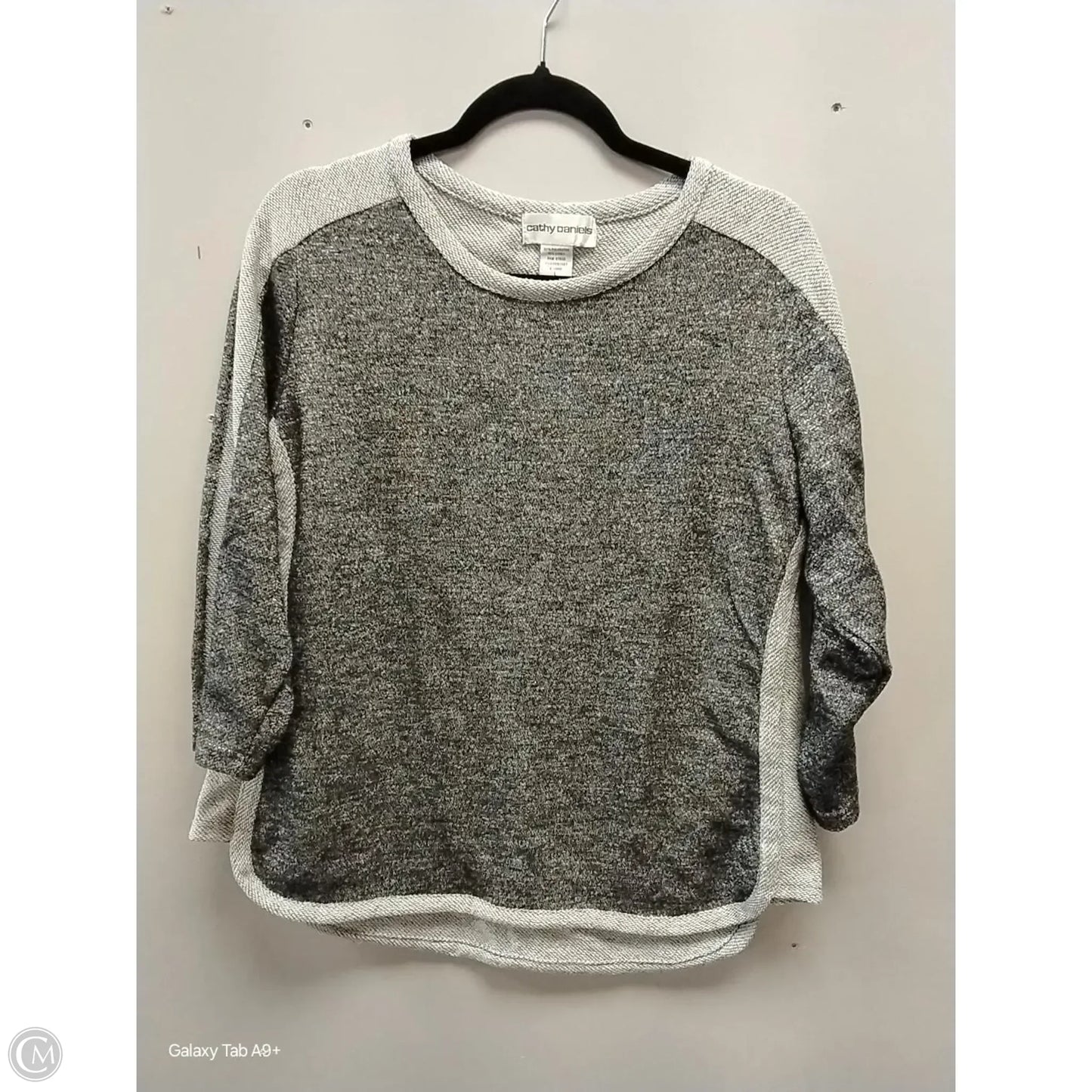 Sweater Cardigan By Cathy Daniels In Grey, Size: L