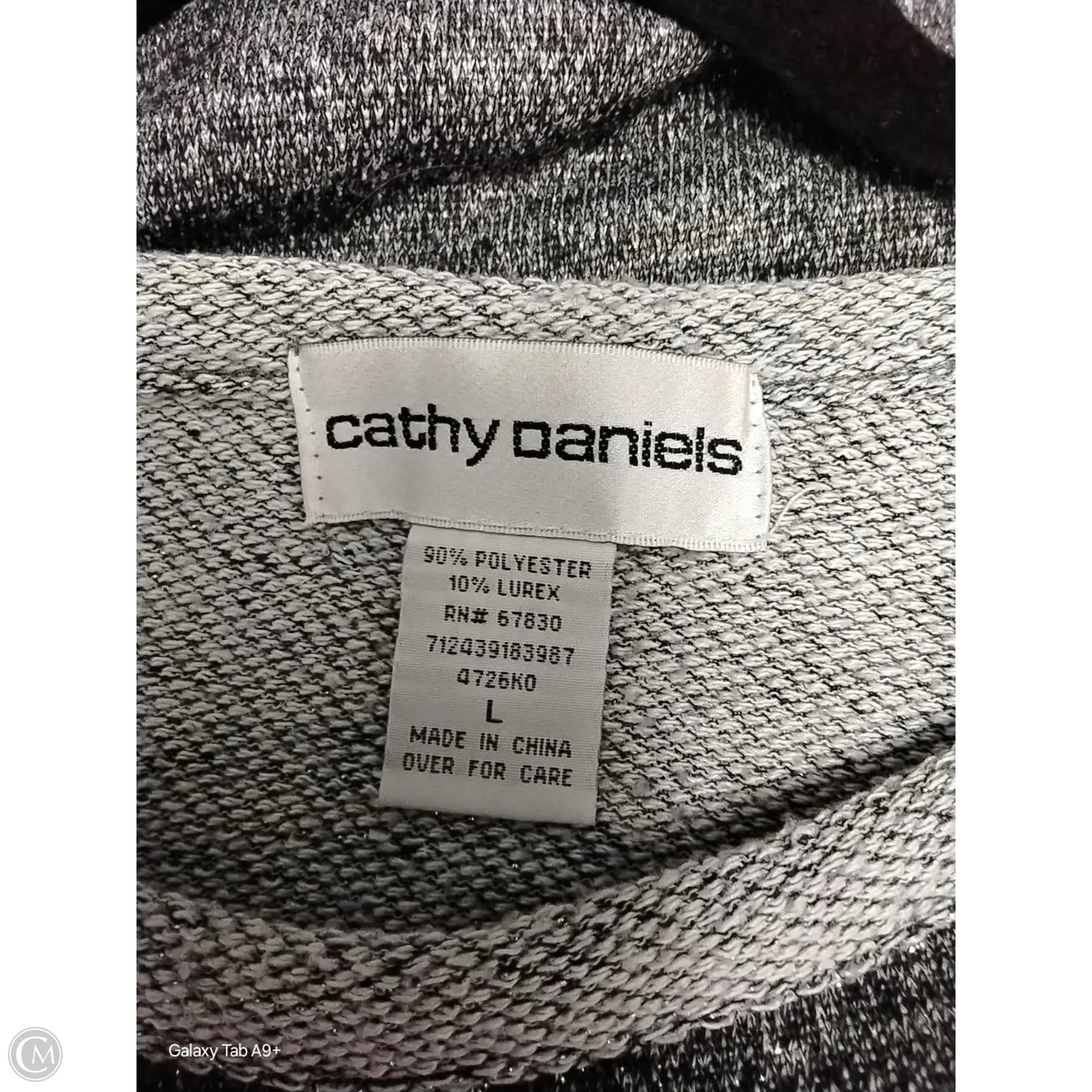 Sweater Cardigan By Cathy Daniels In Grey, Size: L
