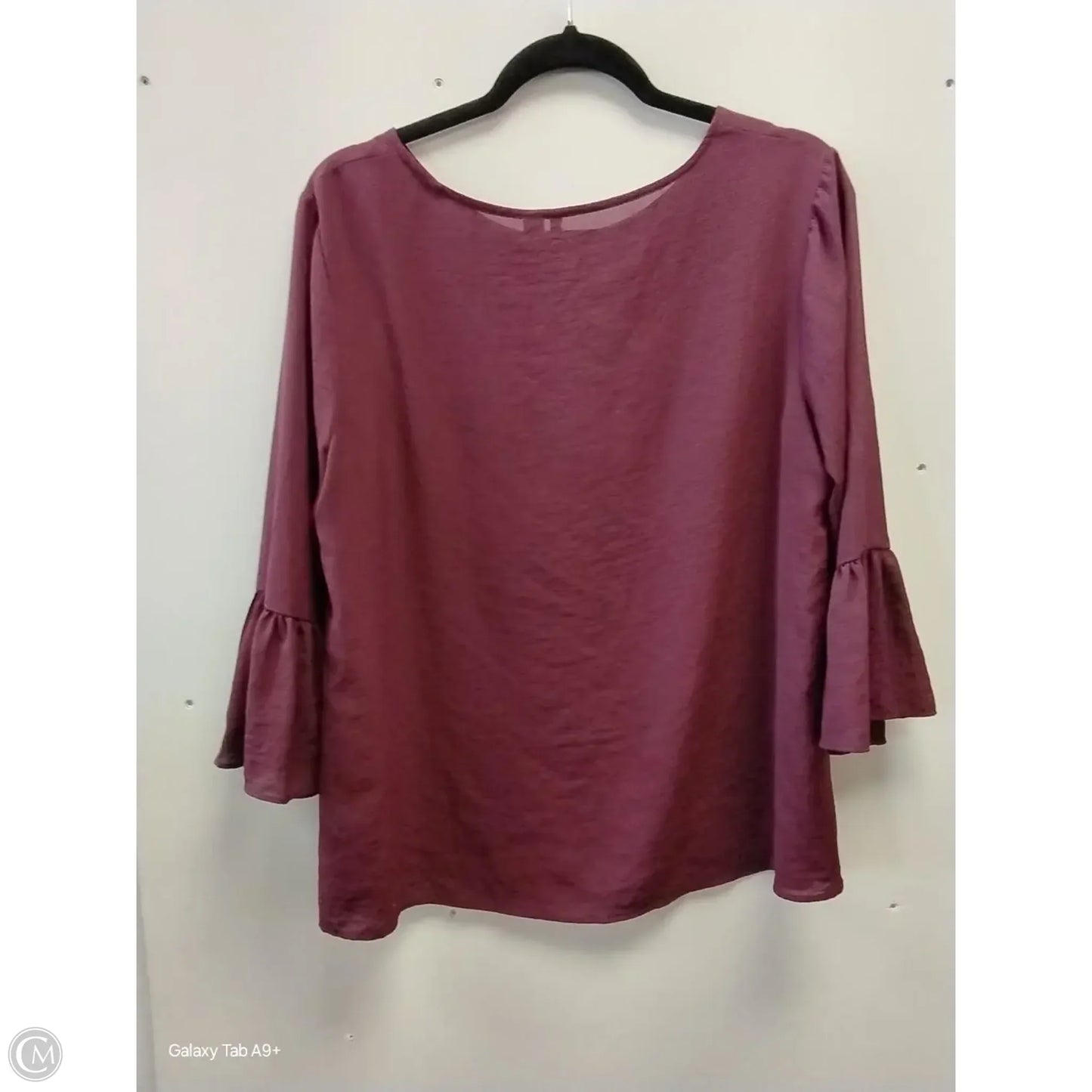Blouse Long Sleeve By Elle In Purple, Size: L