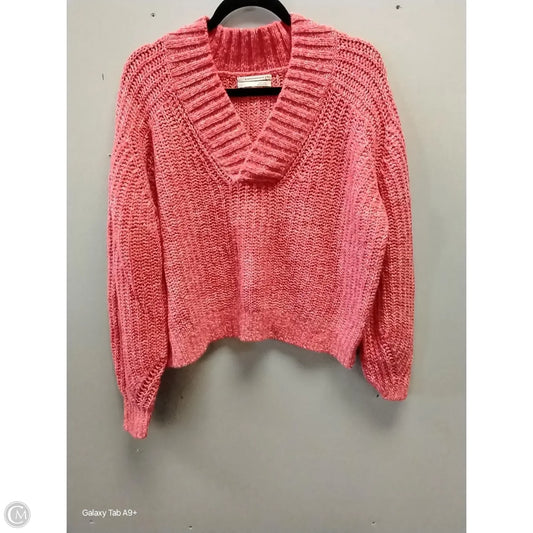 Sweater By Anthropologie In Orange, Size: L