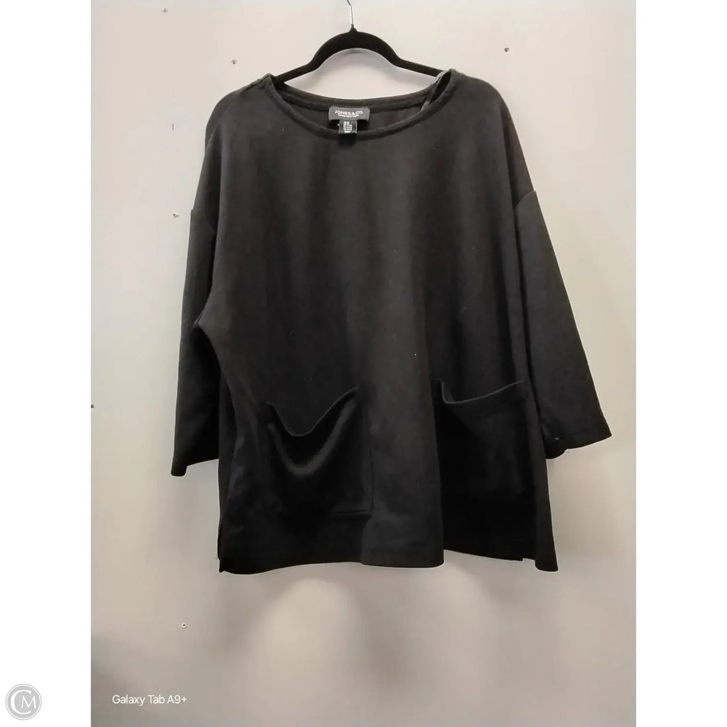 Top 3/4 Sleeve By Jones And Co In Black, Size: 2x