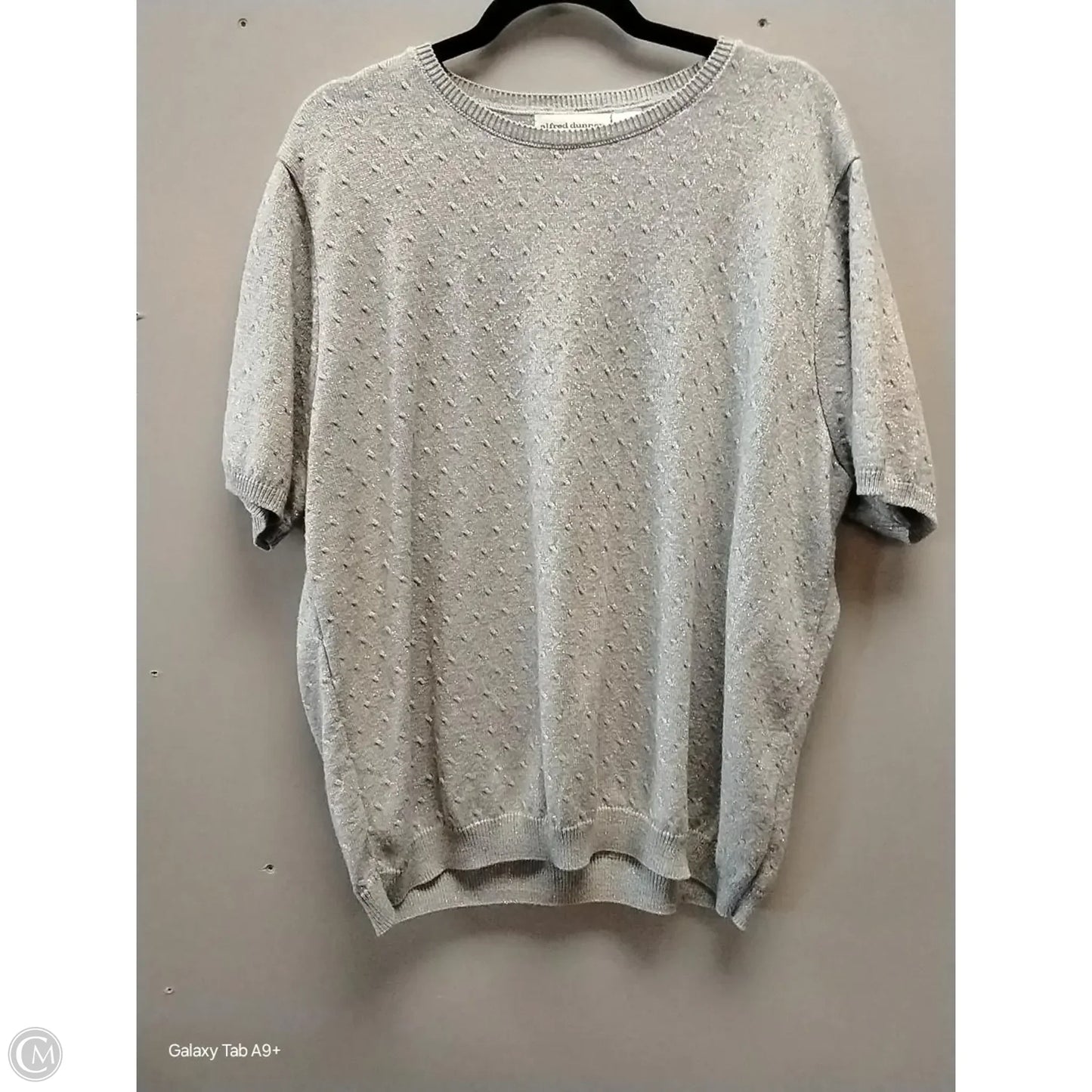 Sweater Short Sleeve By Alfred Dunner In Silver, Size: 2x