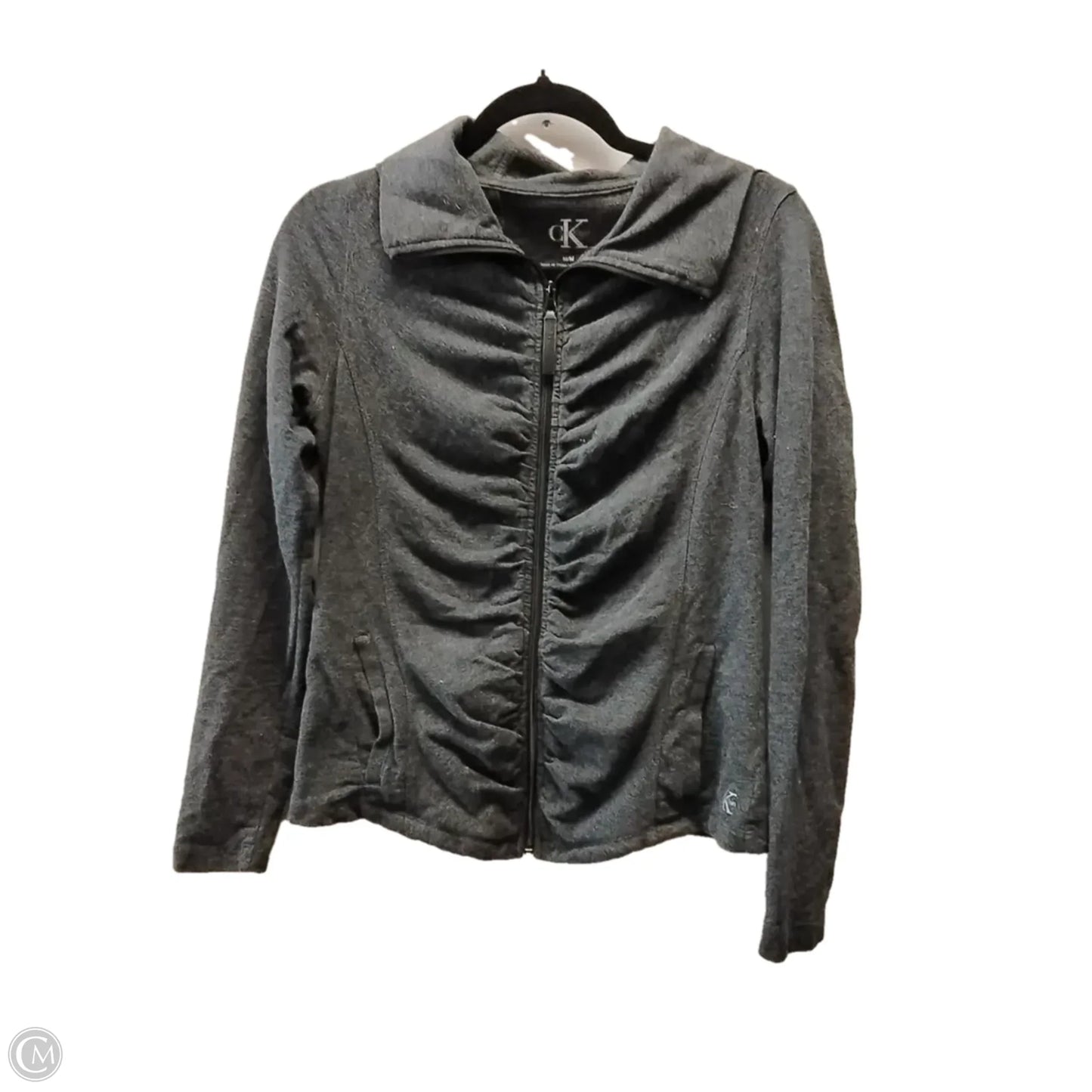 Sweatshirt Collar By Calvin Klein In Grey, Size: M