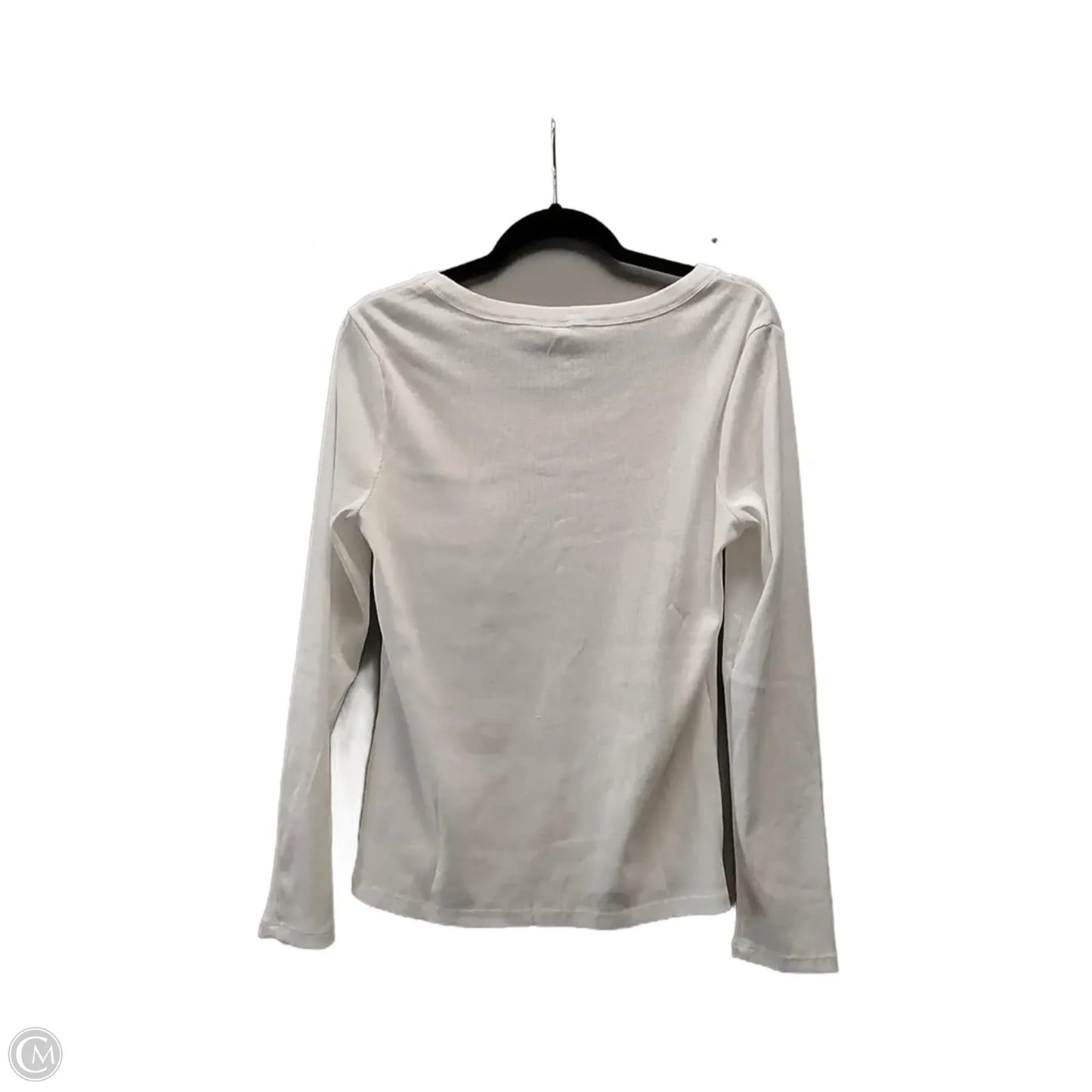 Top Long Sleeve Basic By Cato In White, Size: L