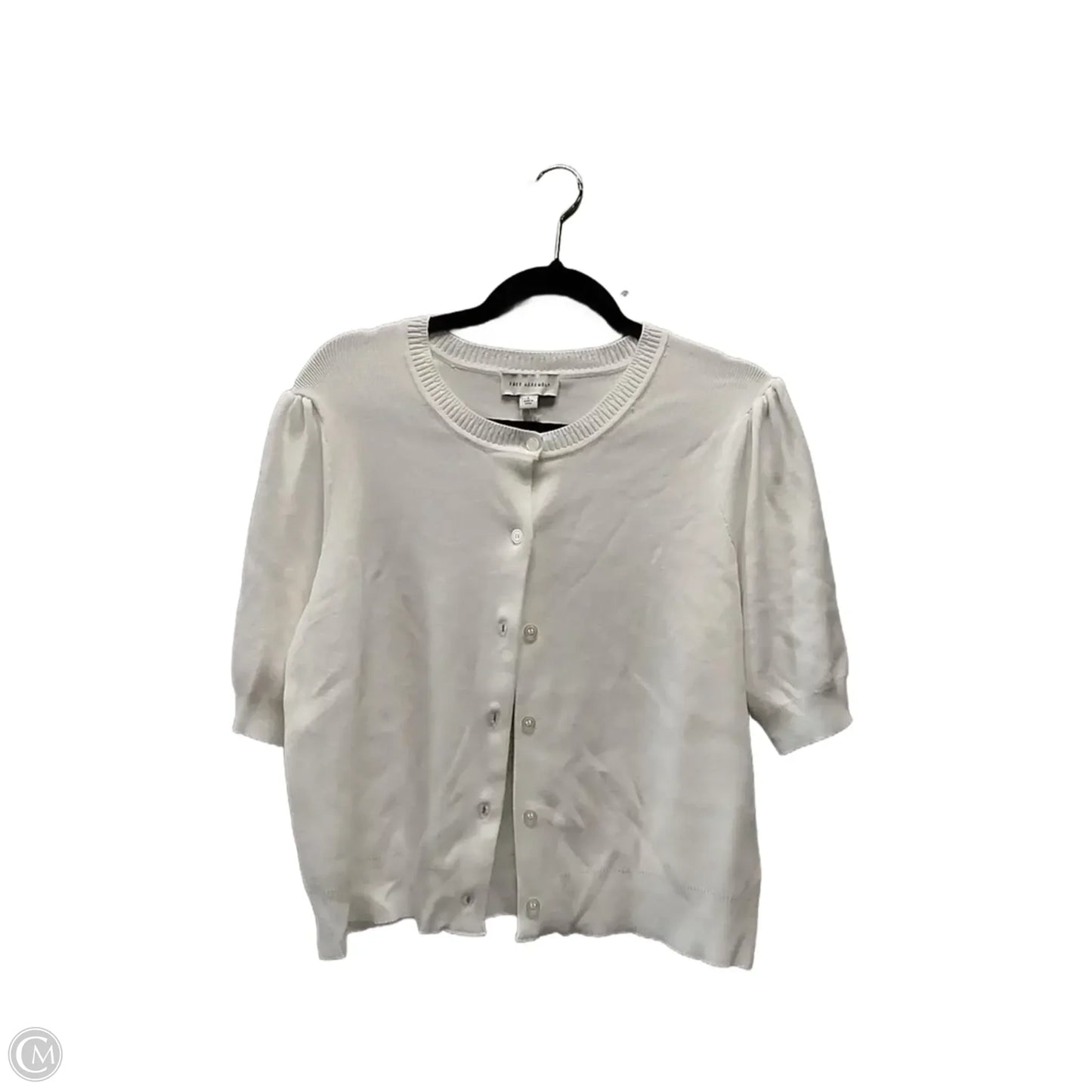 Sweater Cardigan By Free Assembly In White, Size: L