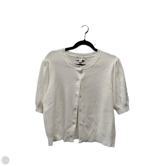 Sweater Cardigan By Free Assembly In White, Size: L