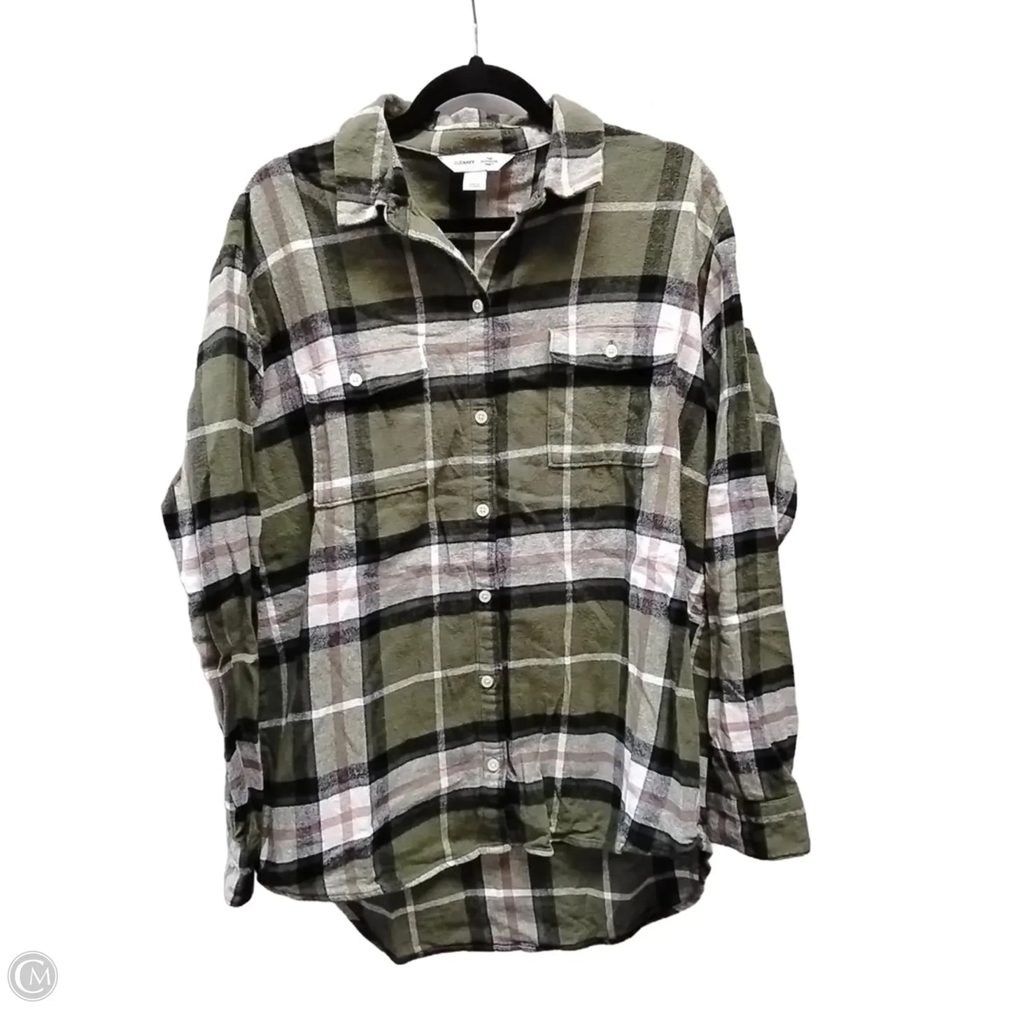 Top Long Sleeve By Old Navy In Checkered Pattern, Size: L
