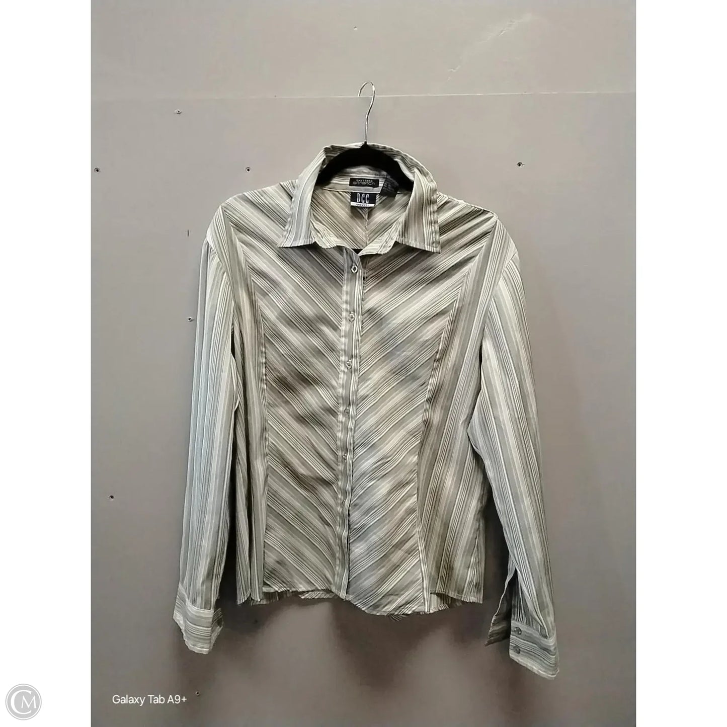 Top Long Sleeve By Dcc In Striped Pattern, Size: Xl