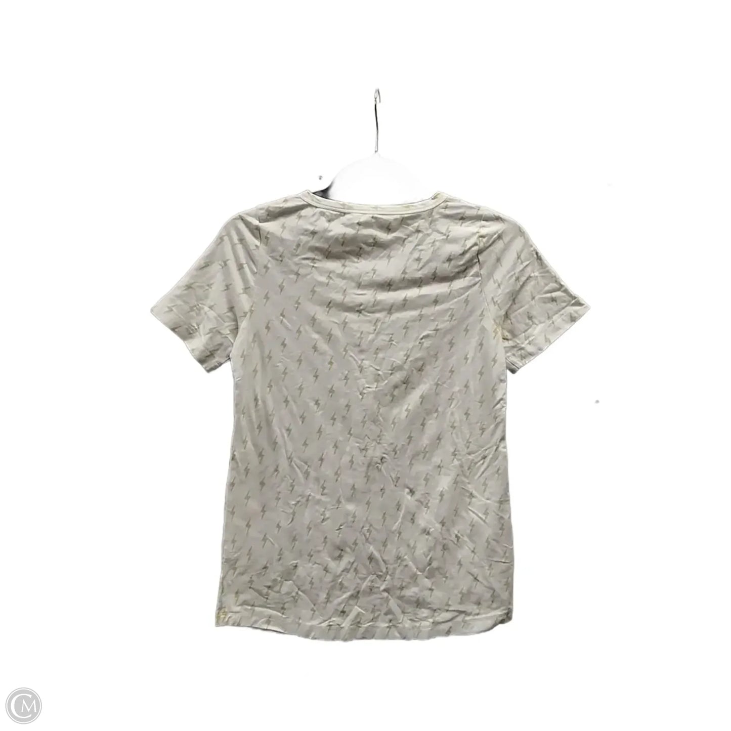 Top Short Sleeve Basic By Clothes Mentor In White & Yellow, Size: Xs