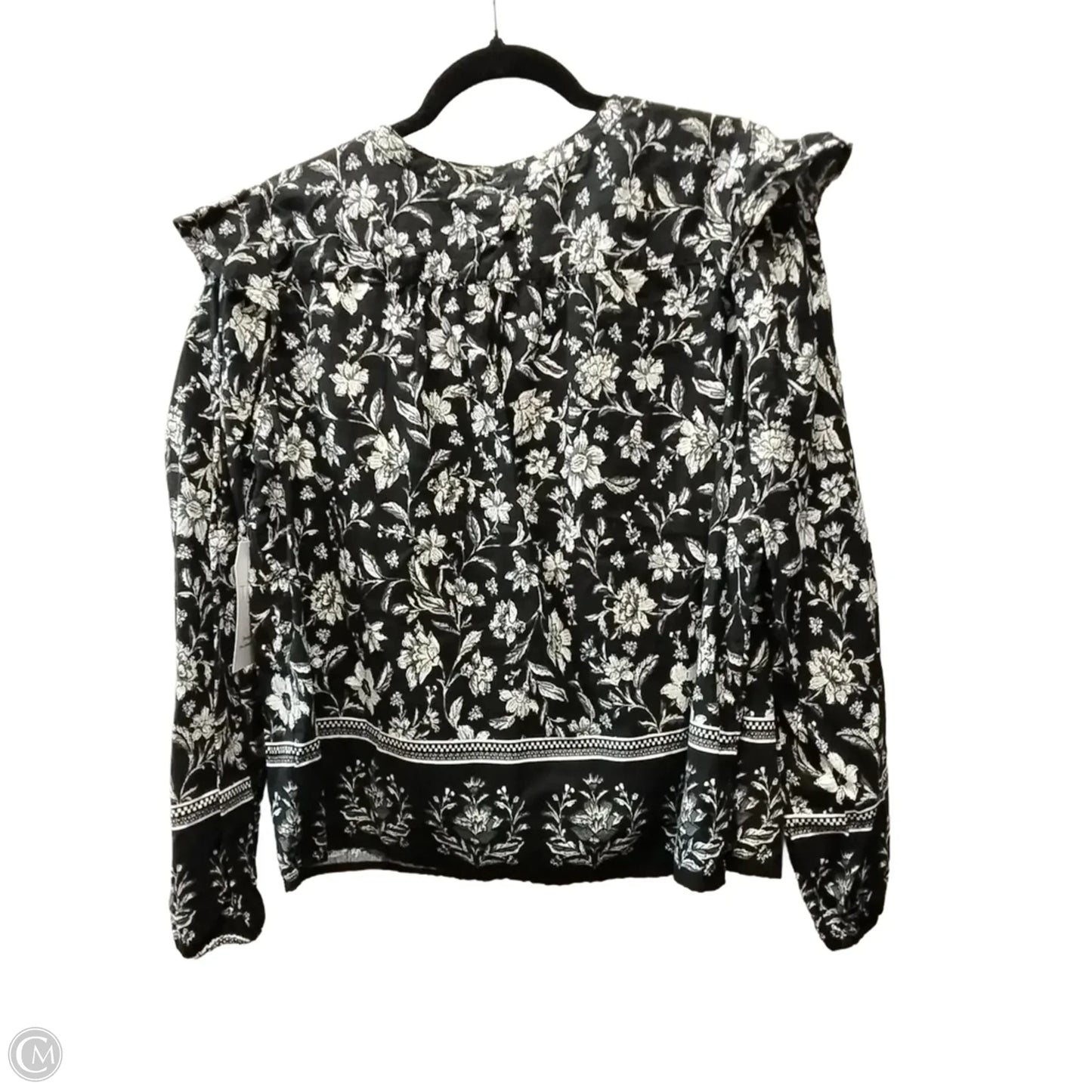 Blouse Long Sleeve By Time And Tru In Floral Print, Size: L