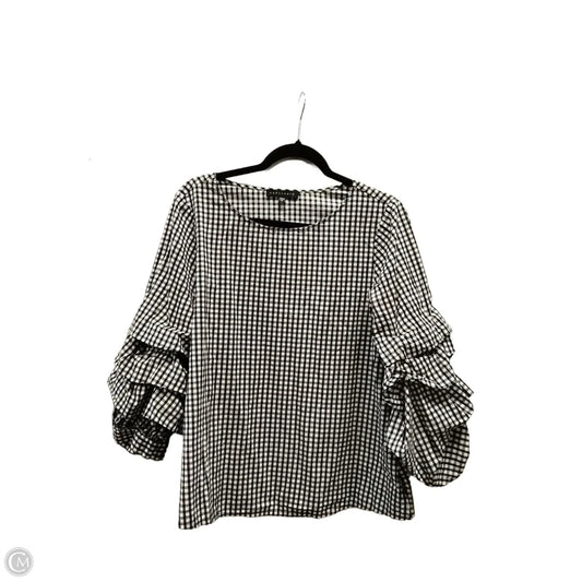 Blouse Long Sleeve By Sanctuary In Checkered Pattern, Size: M