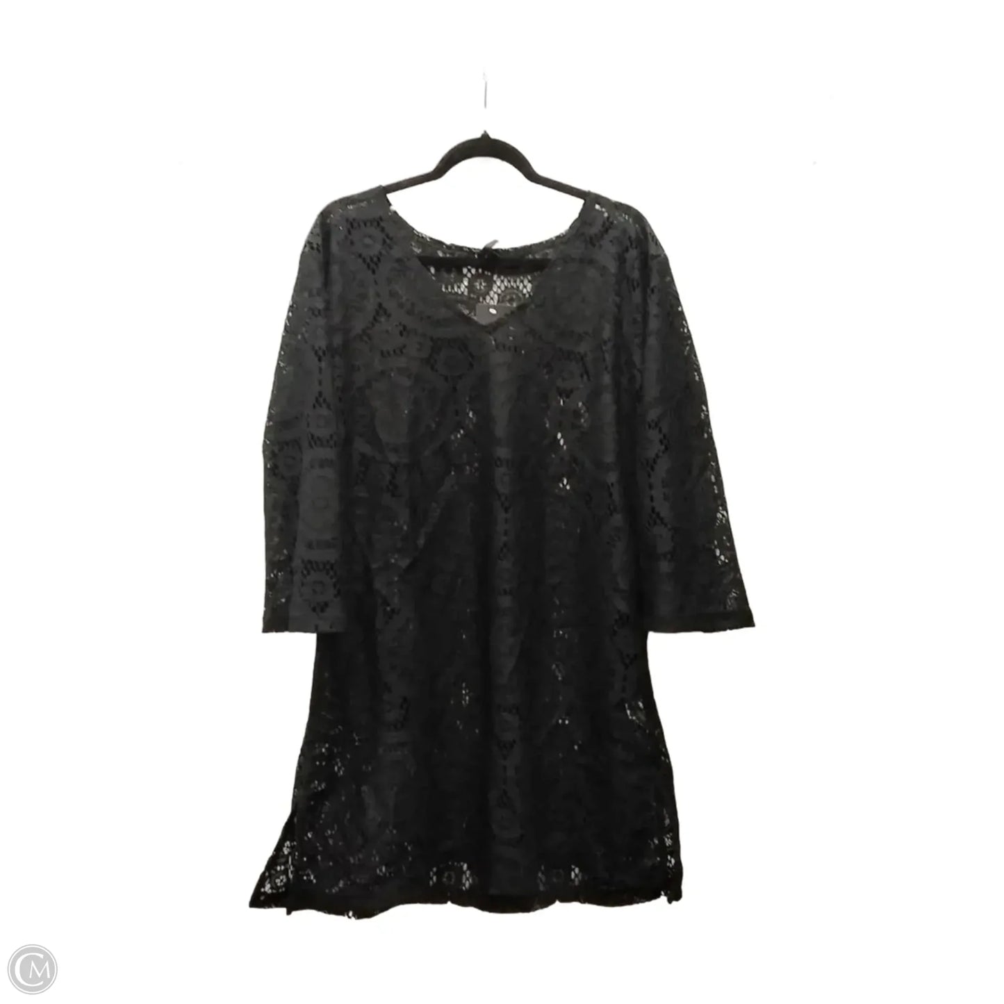 Top Short Sleeve By Clothes Mentor In Black, Size: 1x