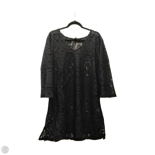 Top Short Sleeve By Clothes Mentor In Black, Size: 1x